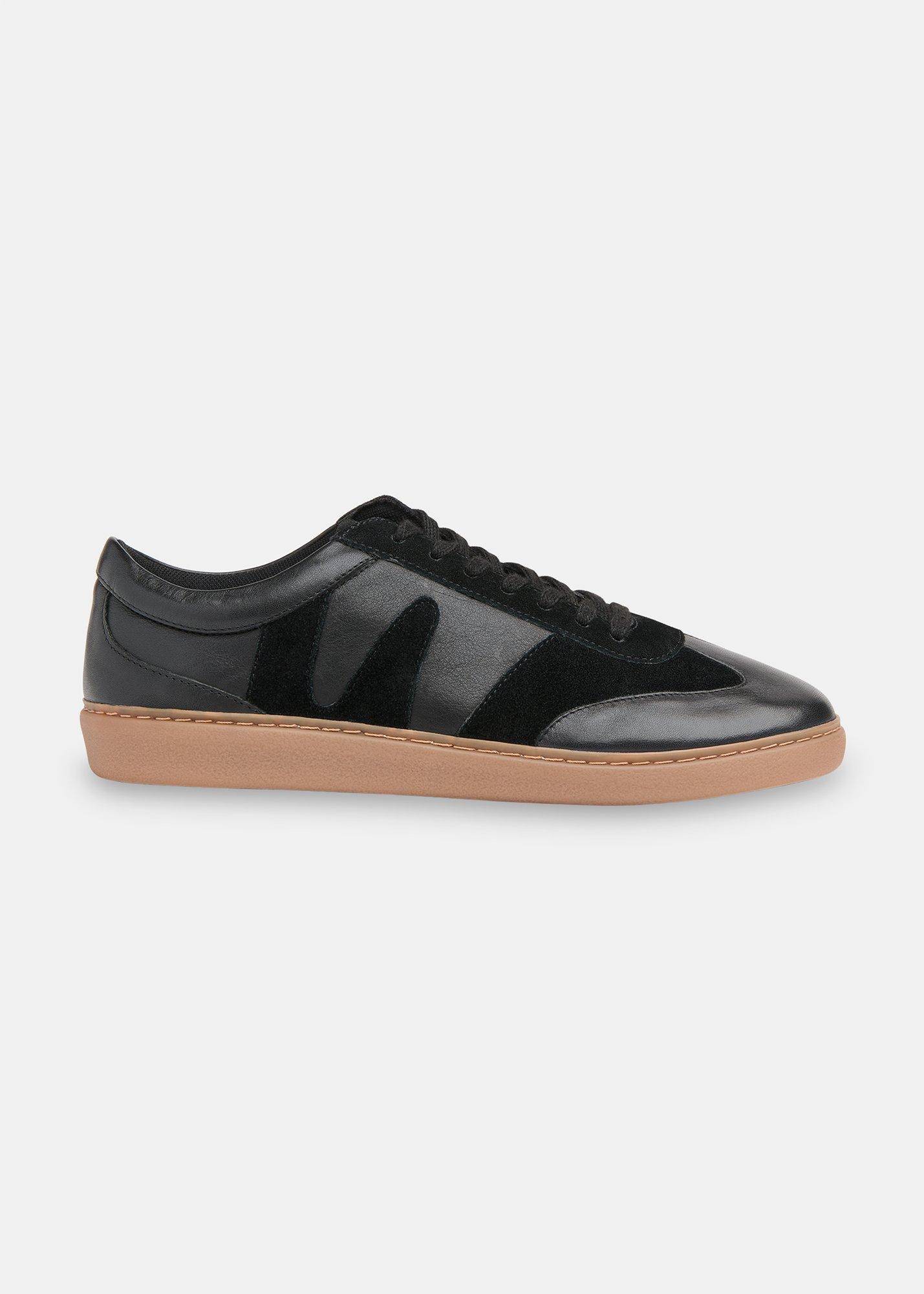 Black Suede Leather Mix Trainer