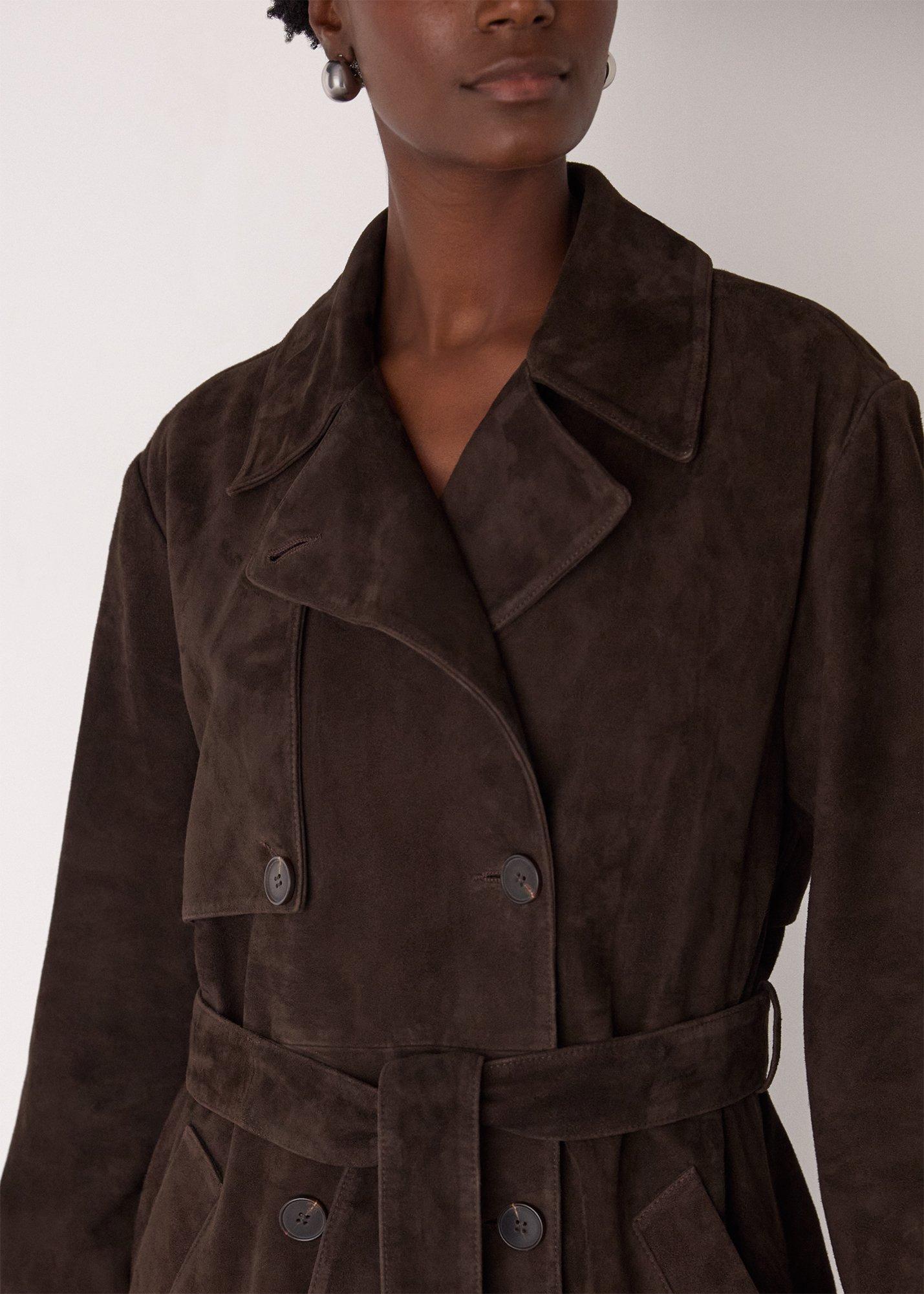 Suede Trench Coat