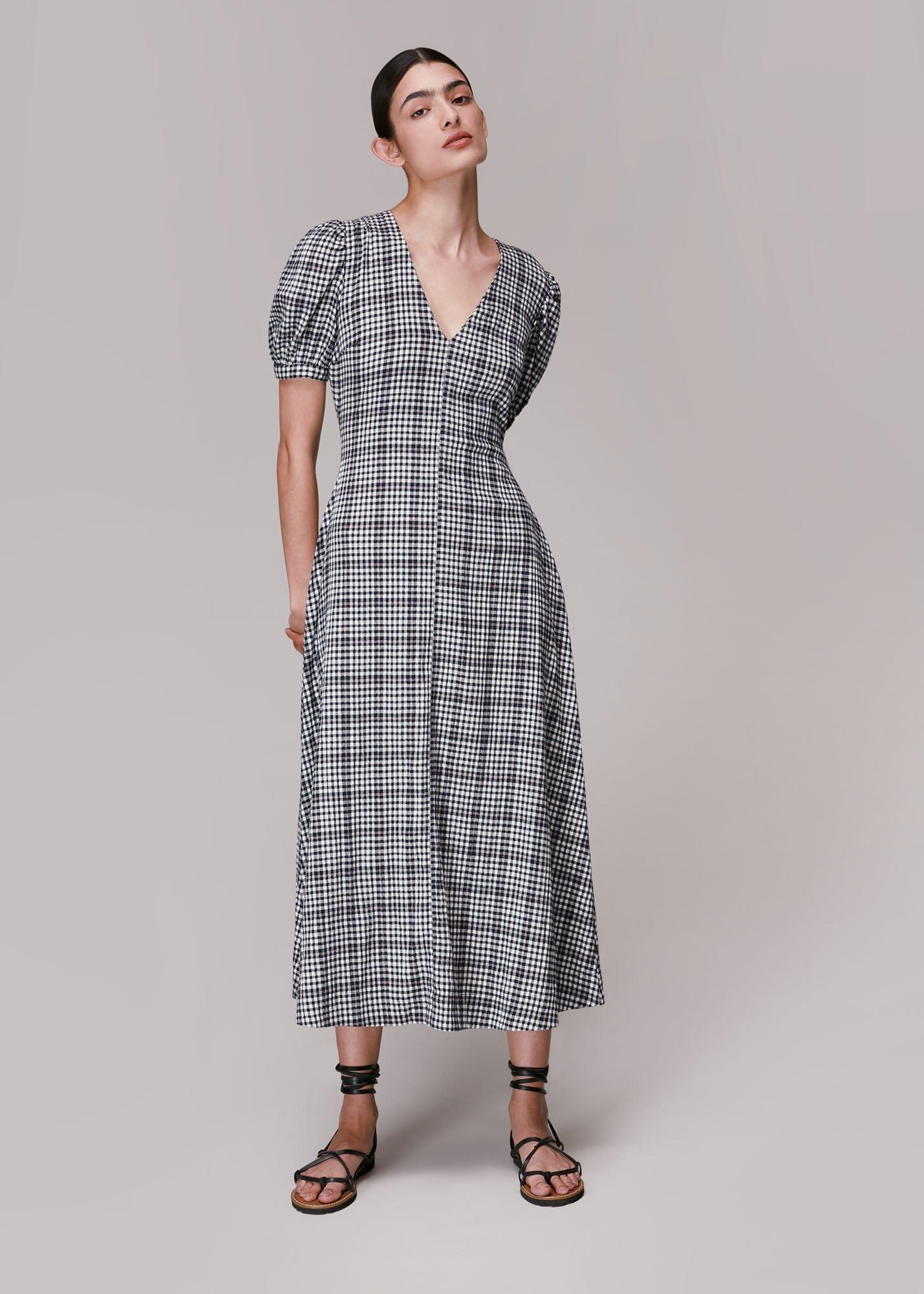 Multicolour Tabitha Checked Midi Dress