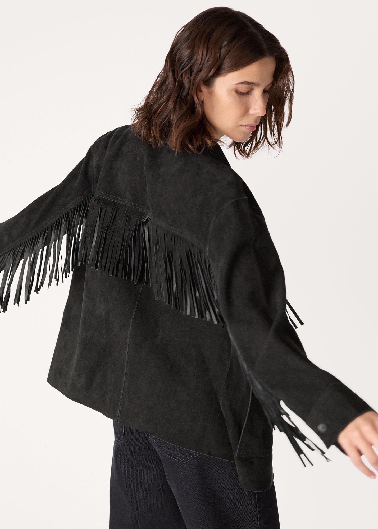 Black Tassel Suede Jacket