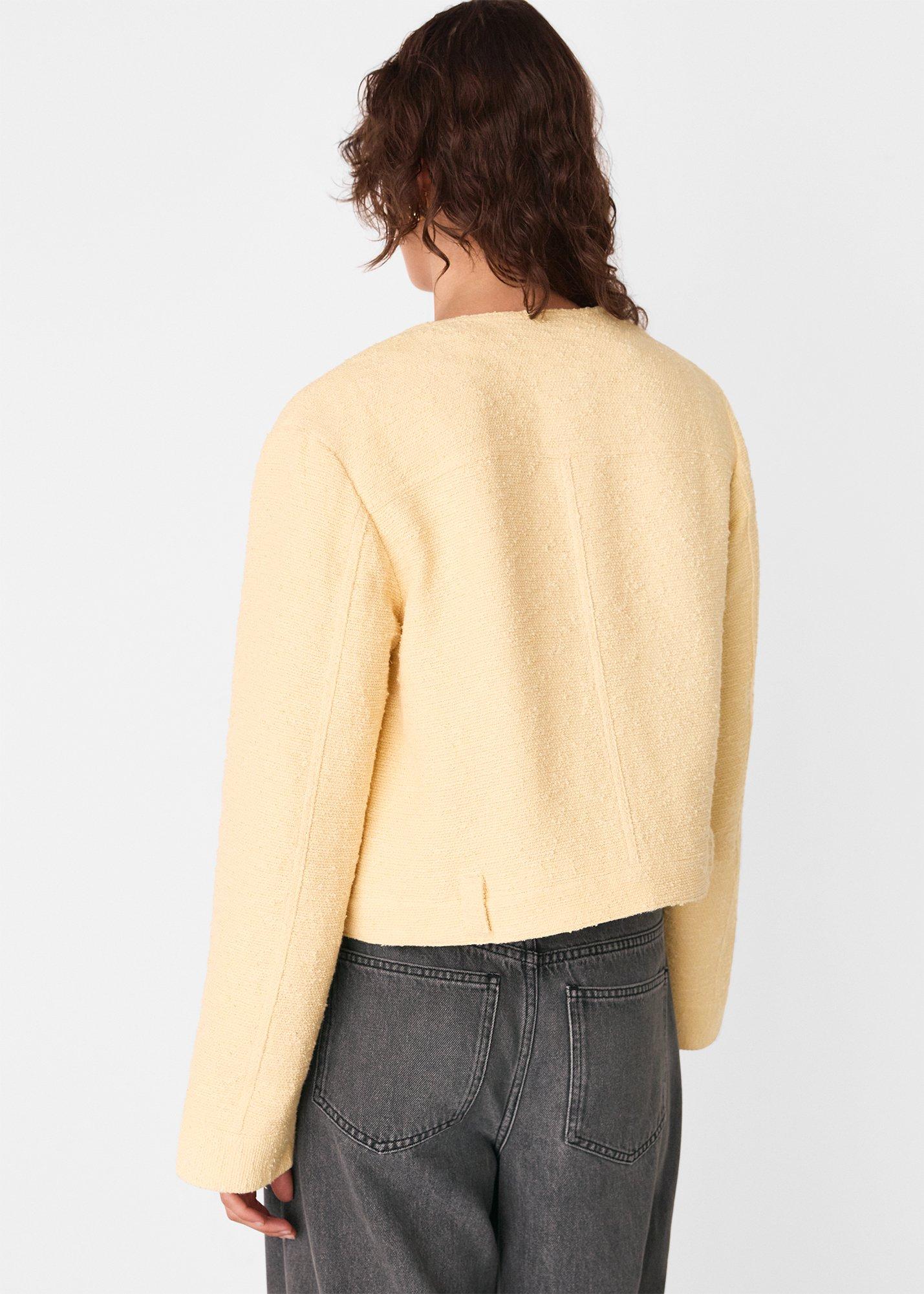 Textured Collarless Jacket