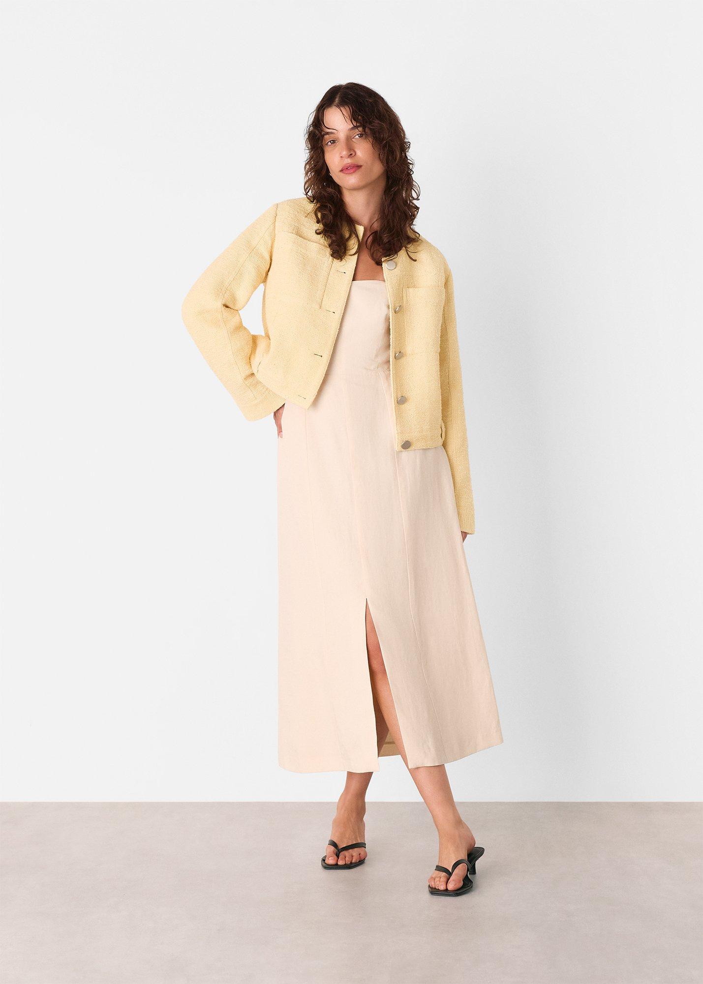 Textured Collarless Jacket