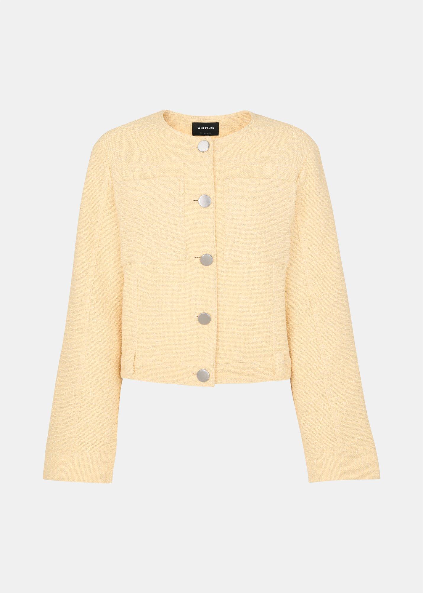 Textured Collarless Jacket