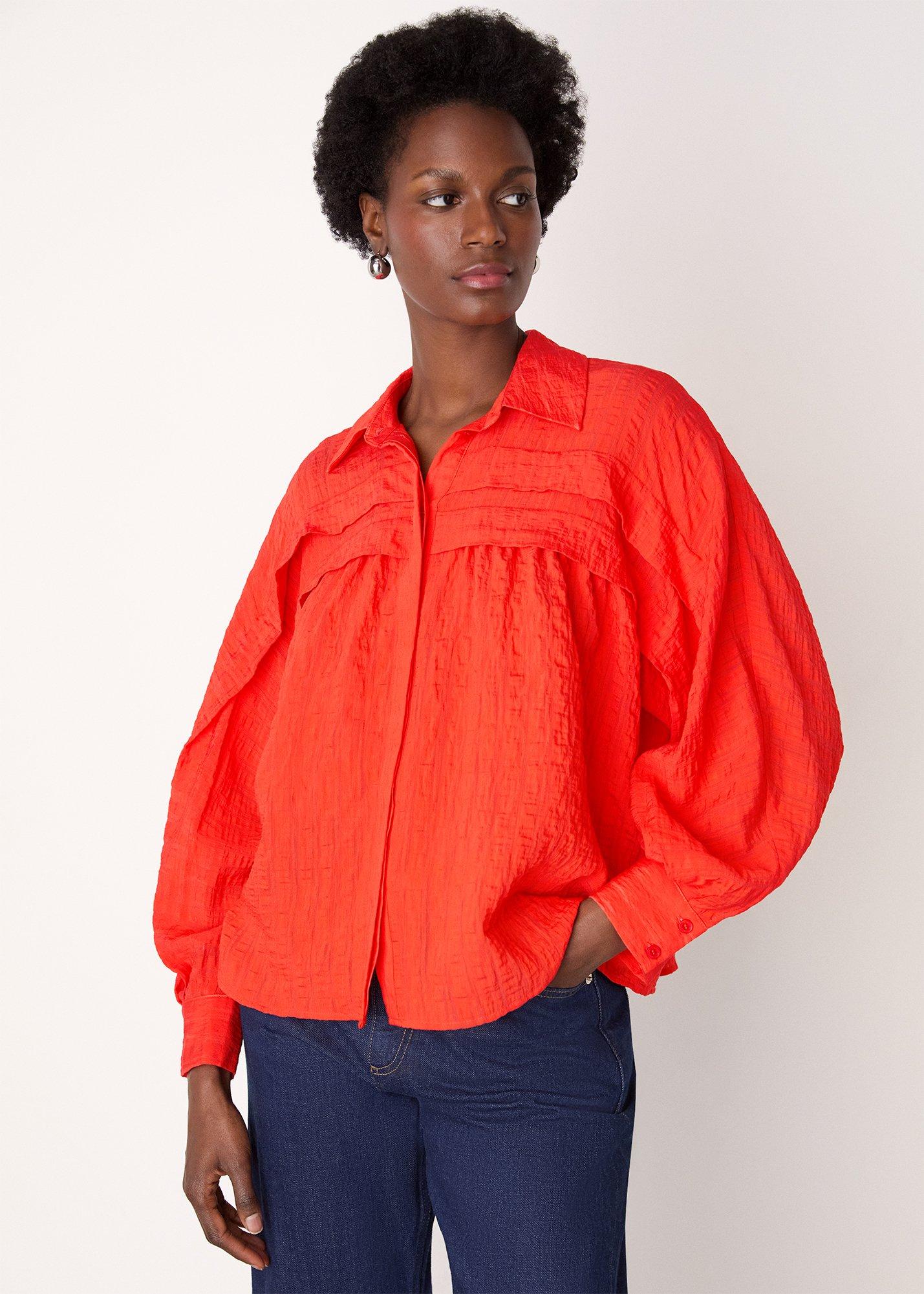 Textured Frill Detail Blouse