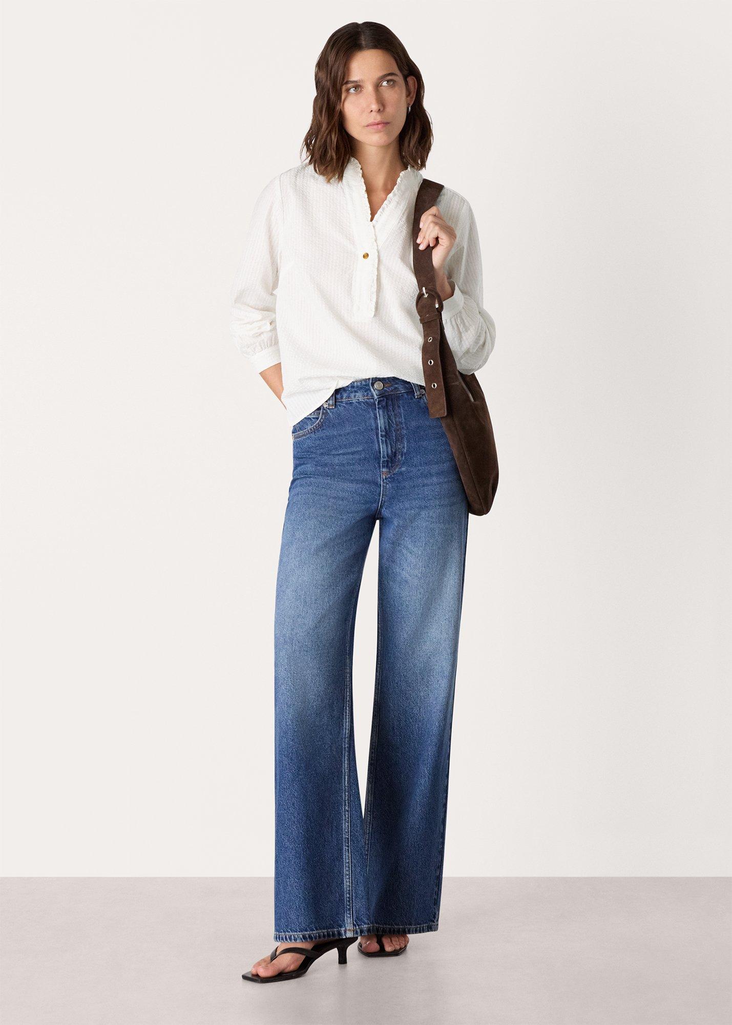 White Textured Frill Shirt