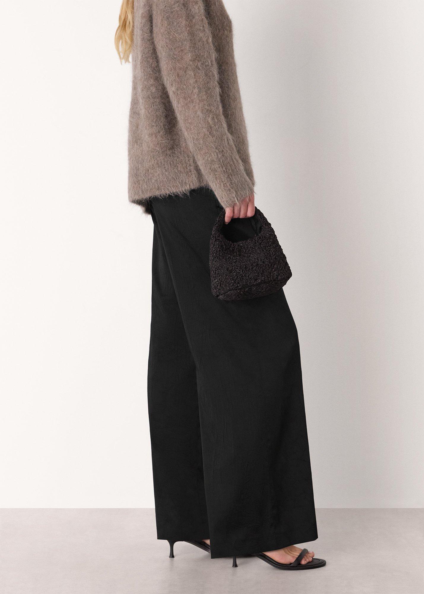 Textured Satin Pintuck Trouser