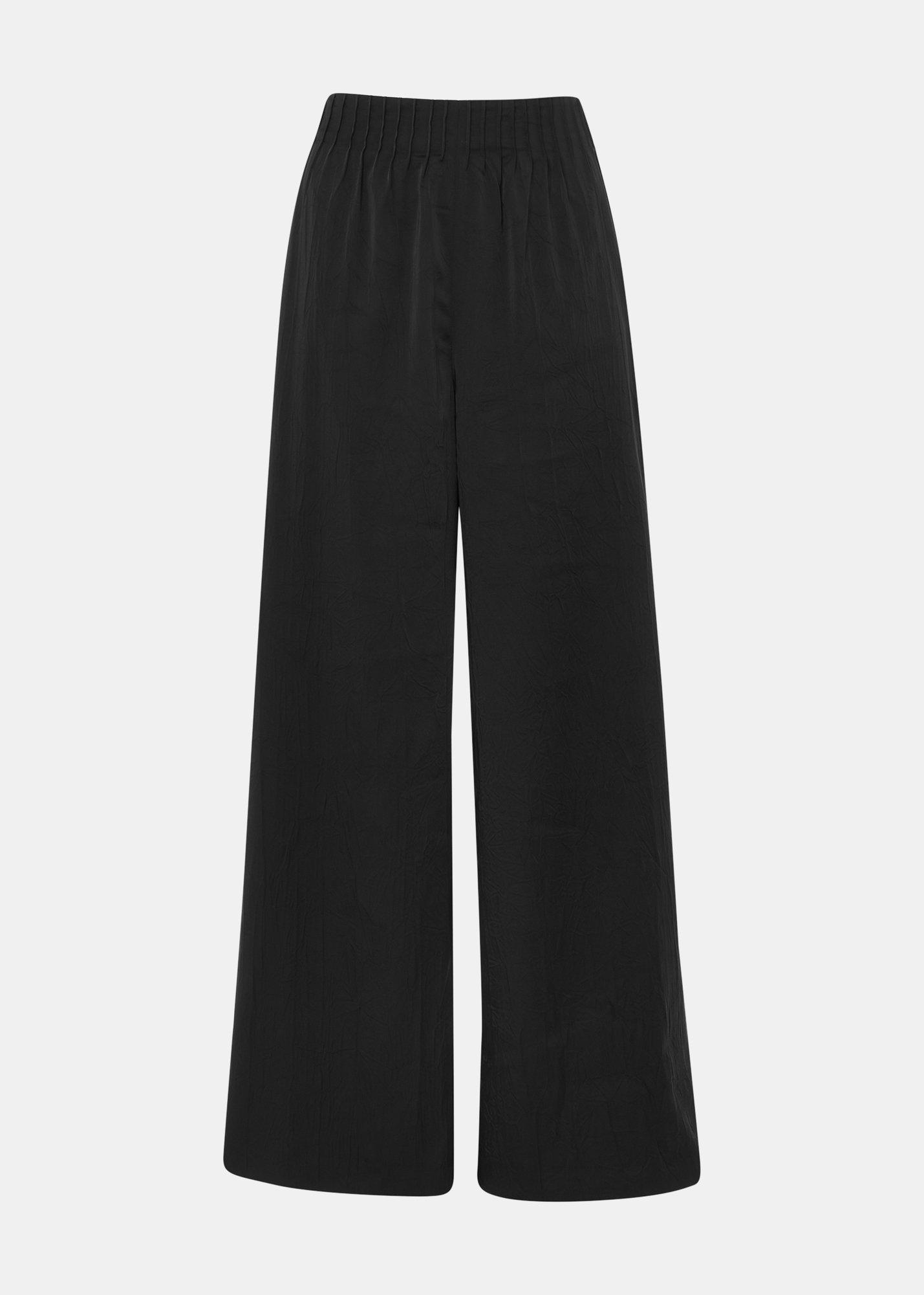 Textured Satin Pintuck Trouser