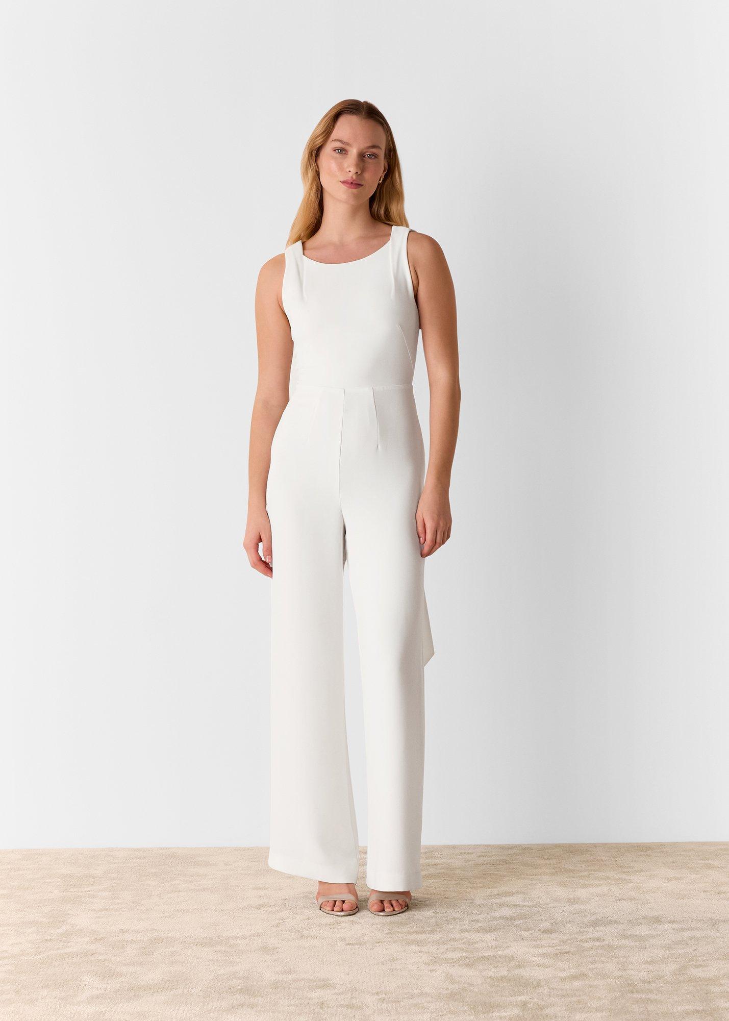 Ivory Tie Back Bridal Jumpsuit