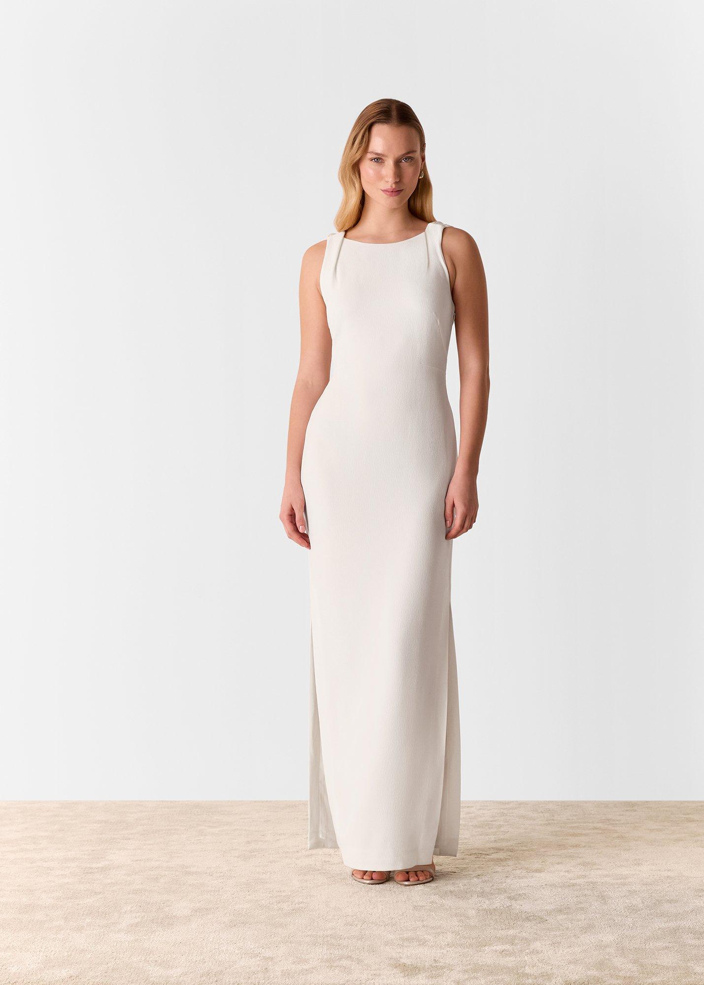 Ivory Tie Back Maxi Dress