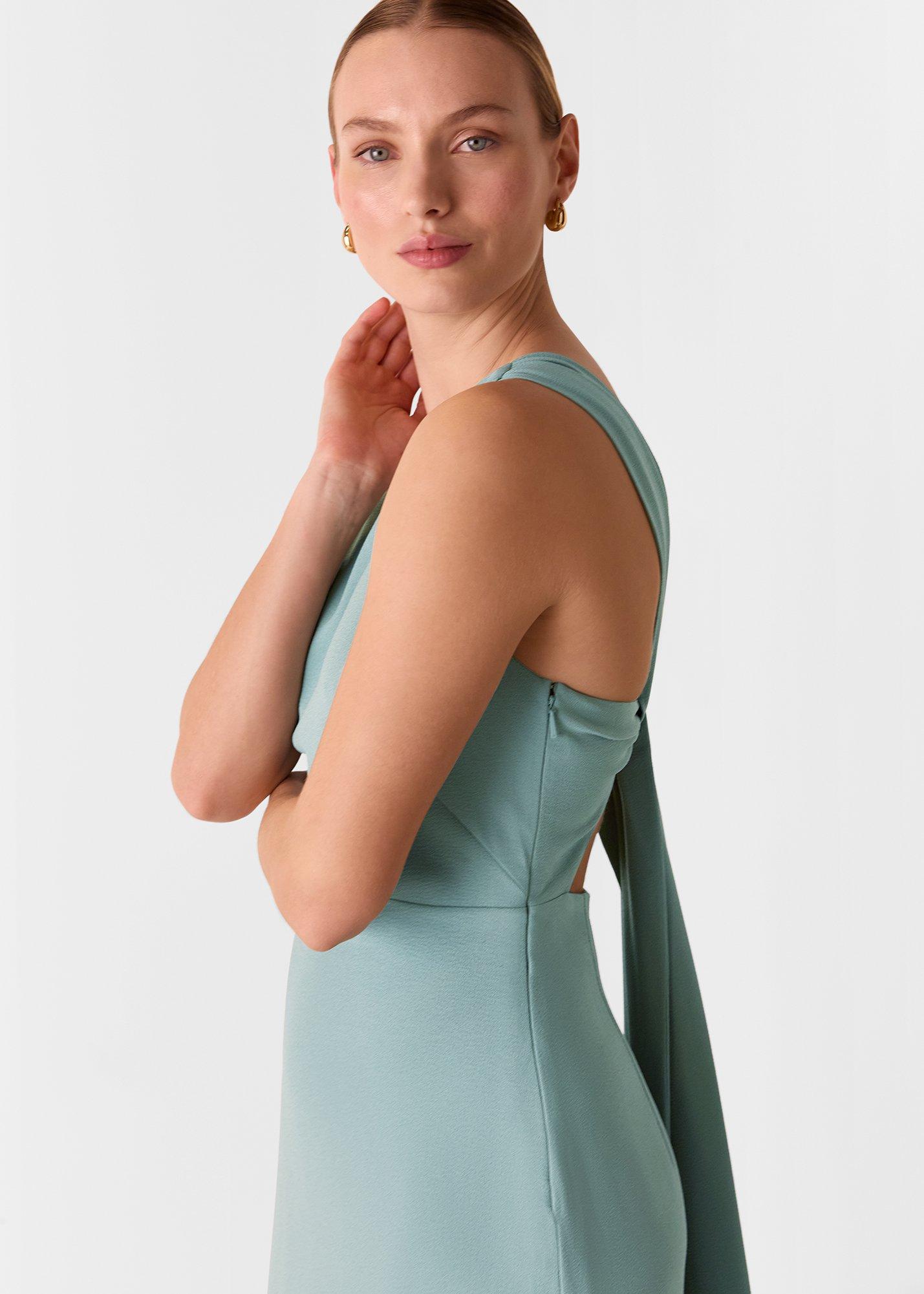 Sage Green Tie Back Maxi Dress