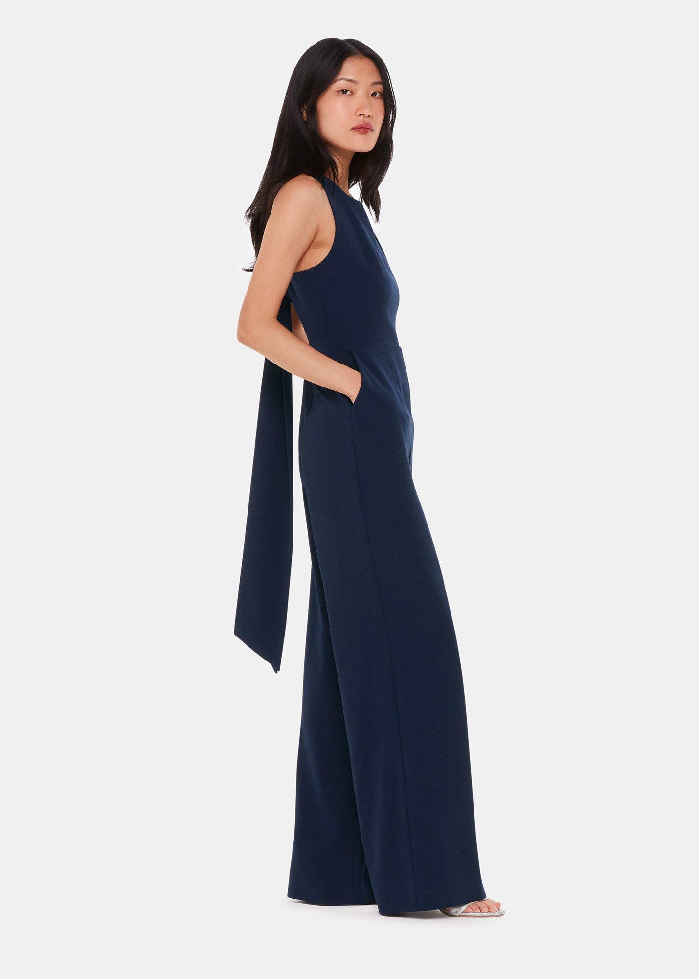 Navy Tie Back Maxi Jumpsuit