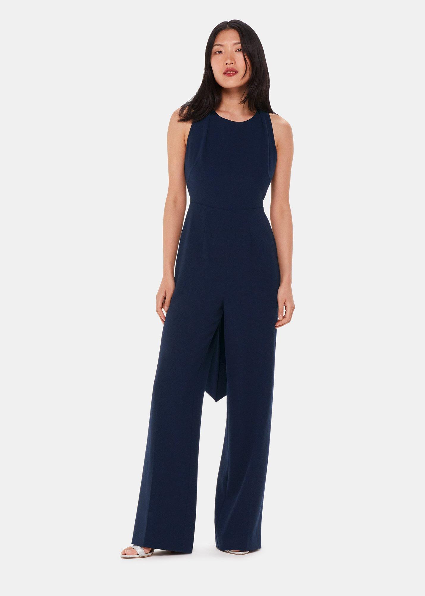 Navy Tie Back Maxi Jumpsuit