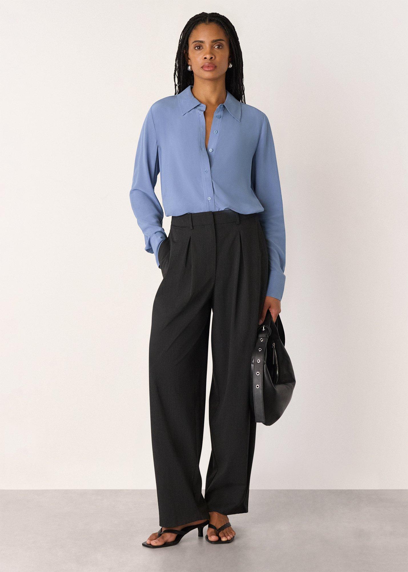 Blue Tie Detail Classic Shirt