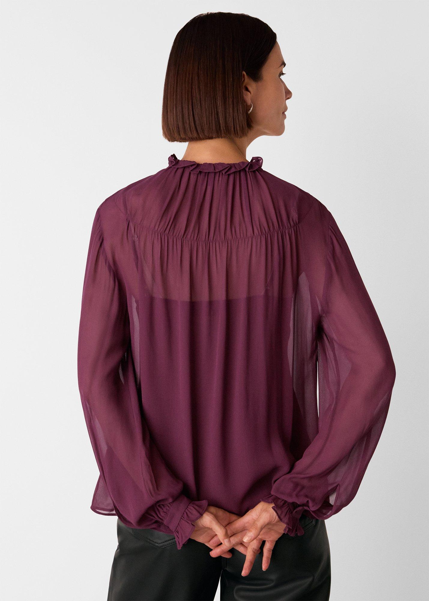 Tie Neck Detail Sheer Blouse