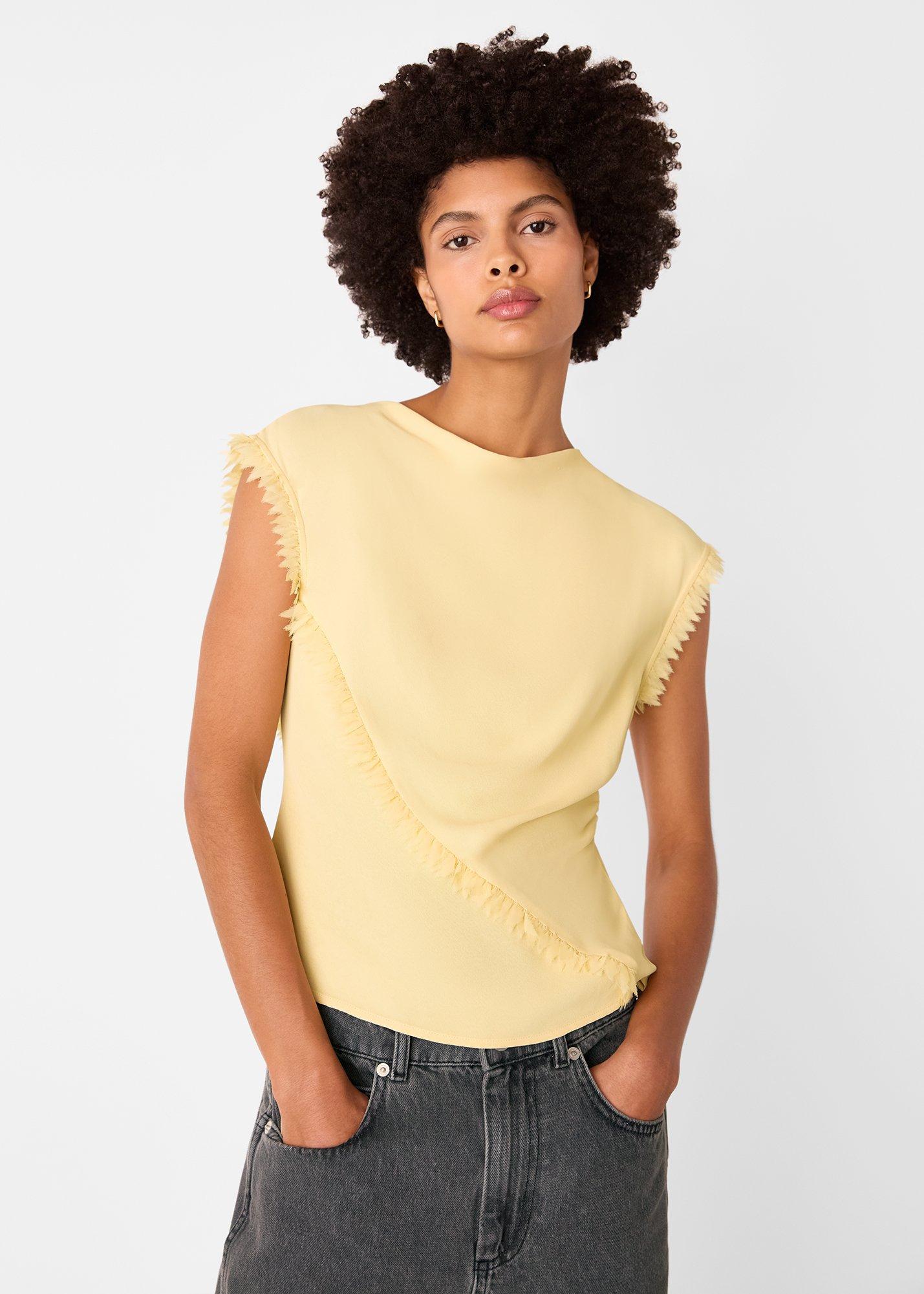 Toril Textured Trim Detail Top