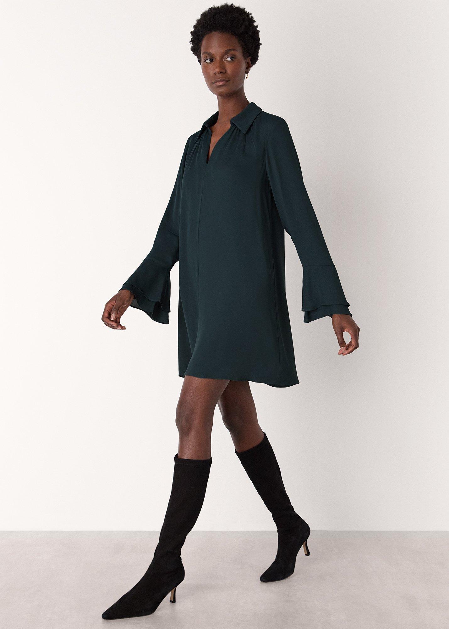 Teal Trapeze Mini Dress