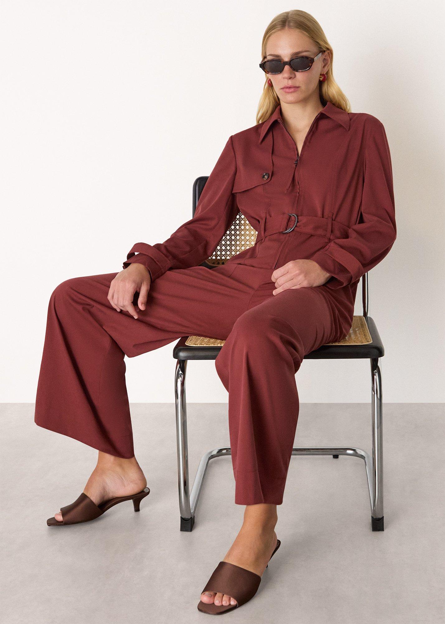 Rust Trench Detail Jumpsuit