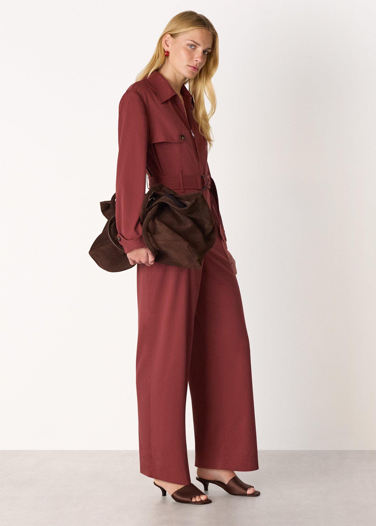 Rust Trench Detail Jumpsuit