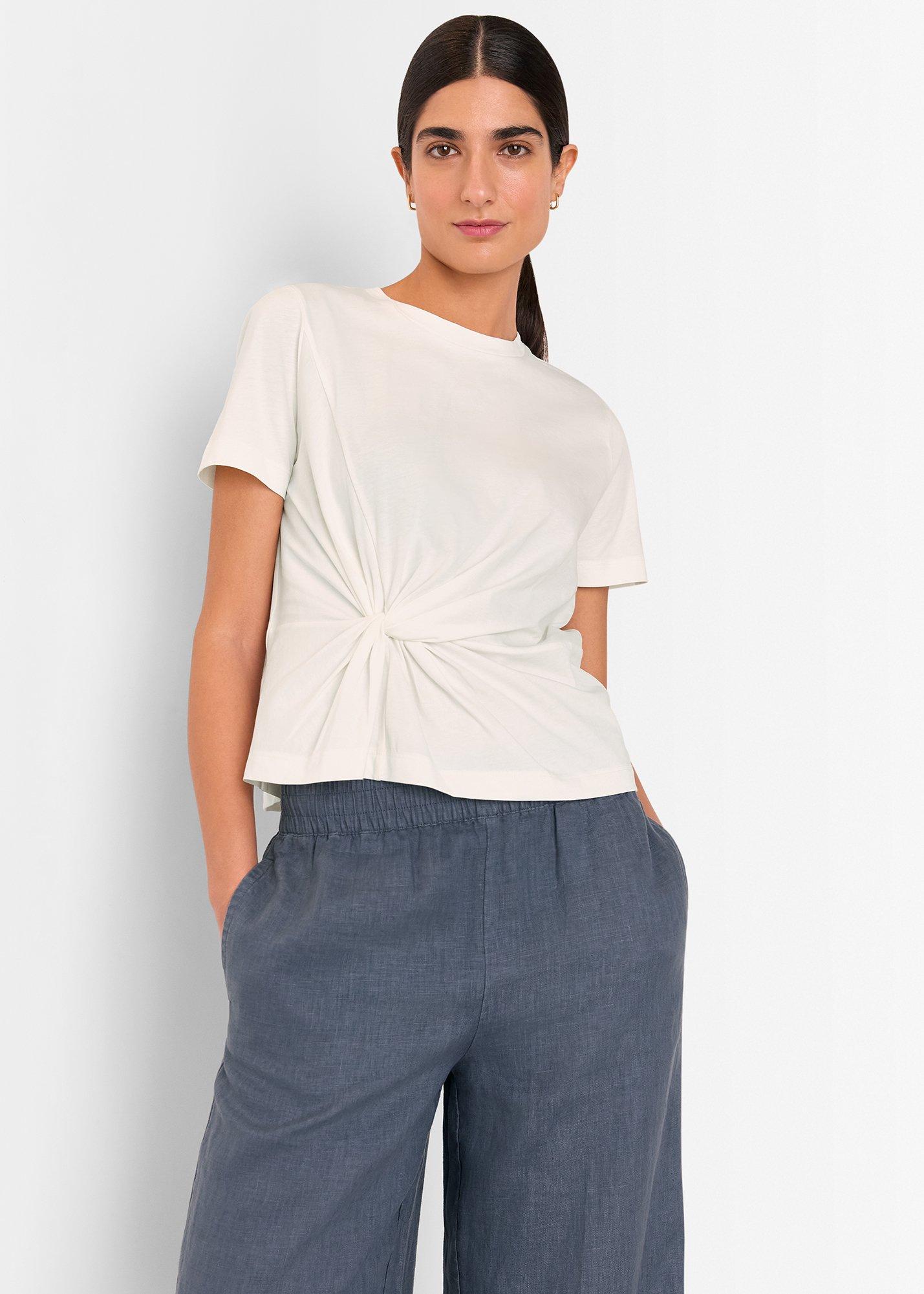 White Twist Front Detail Tee