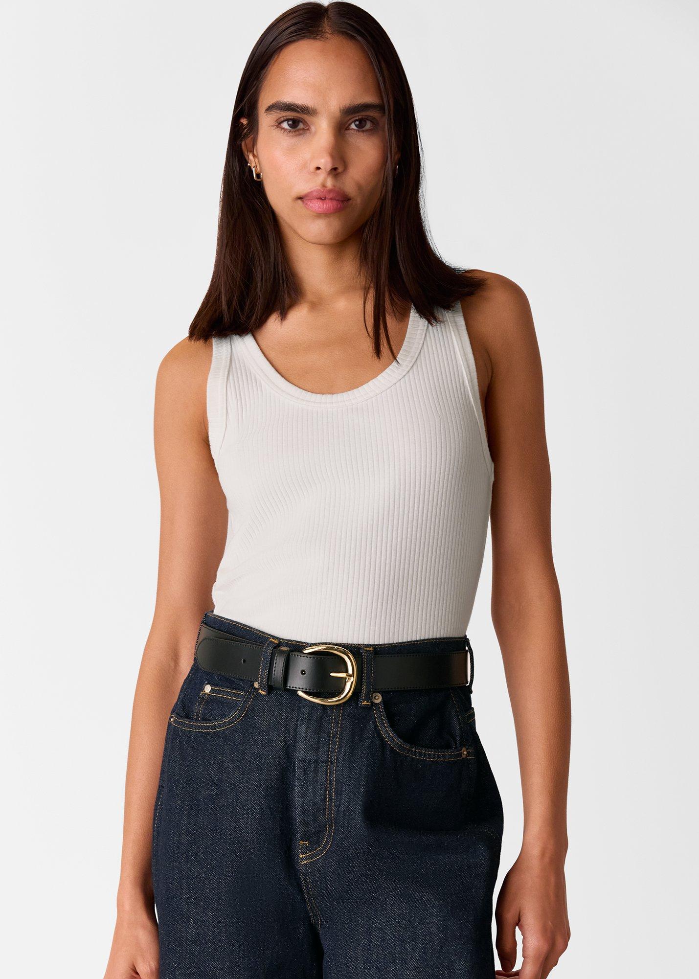 White Ultimate Ribbed Scoop Vest