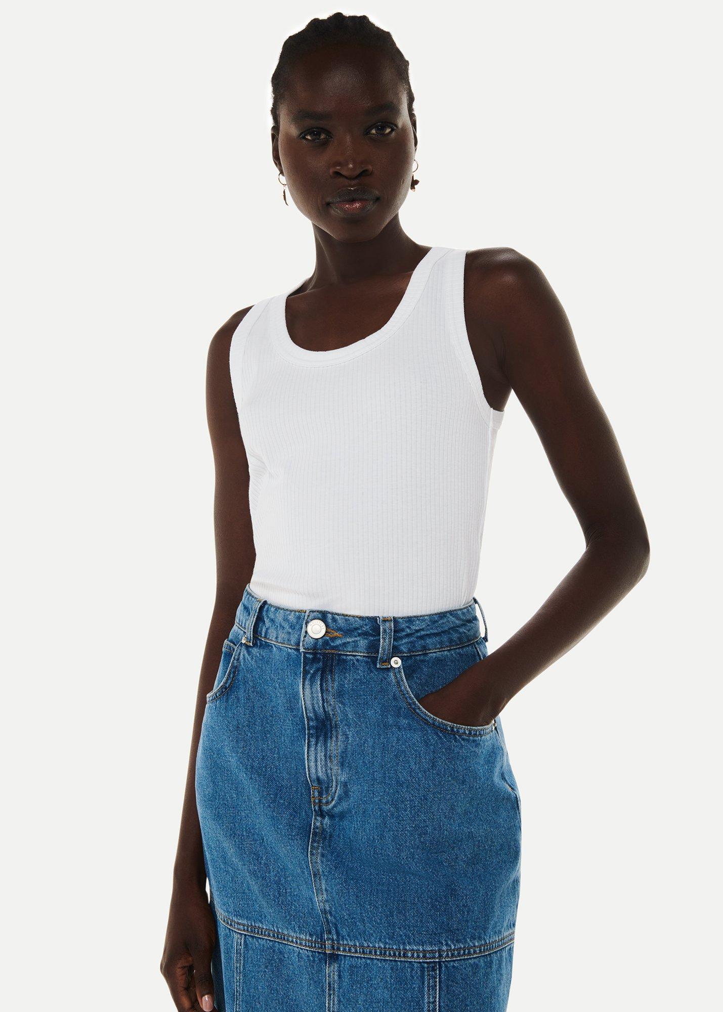 White Ultimate Scoop Rib Vest