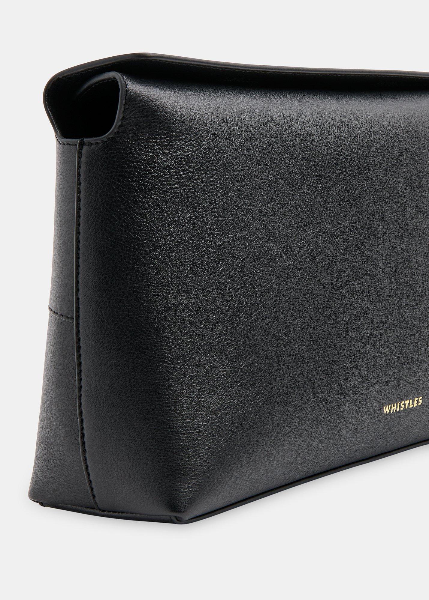 Black Fia Foldtop Clutch Bag