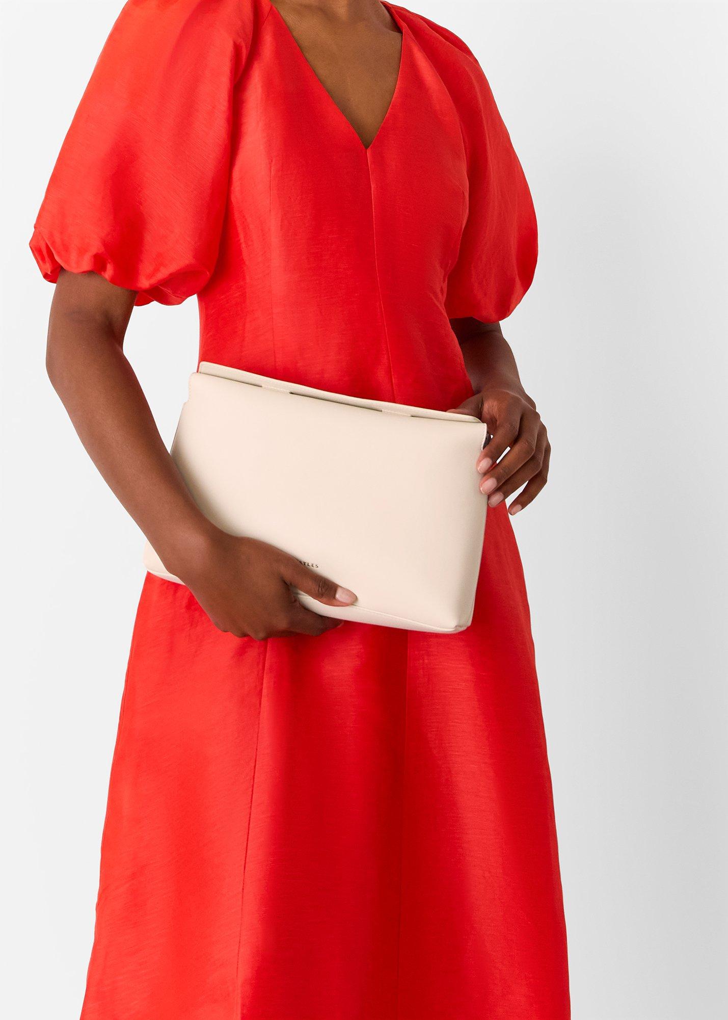 Ivory Fia Foldtop Clutch Bag