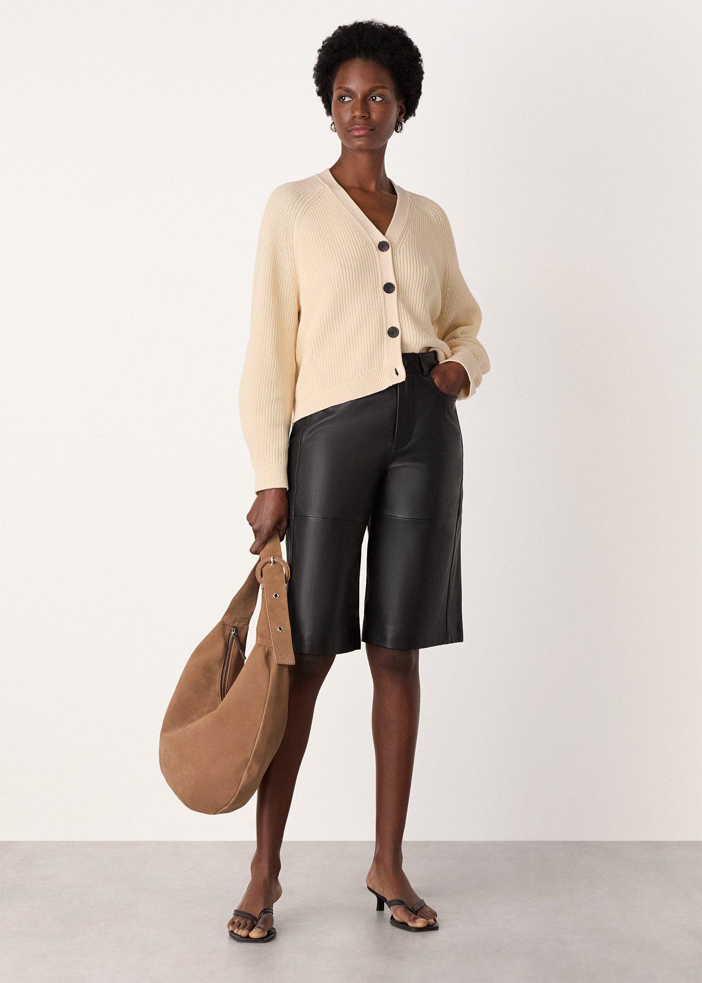 Ivory Petite V Neck Cotton Cardigan