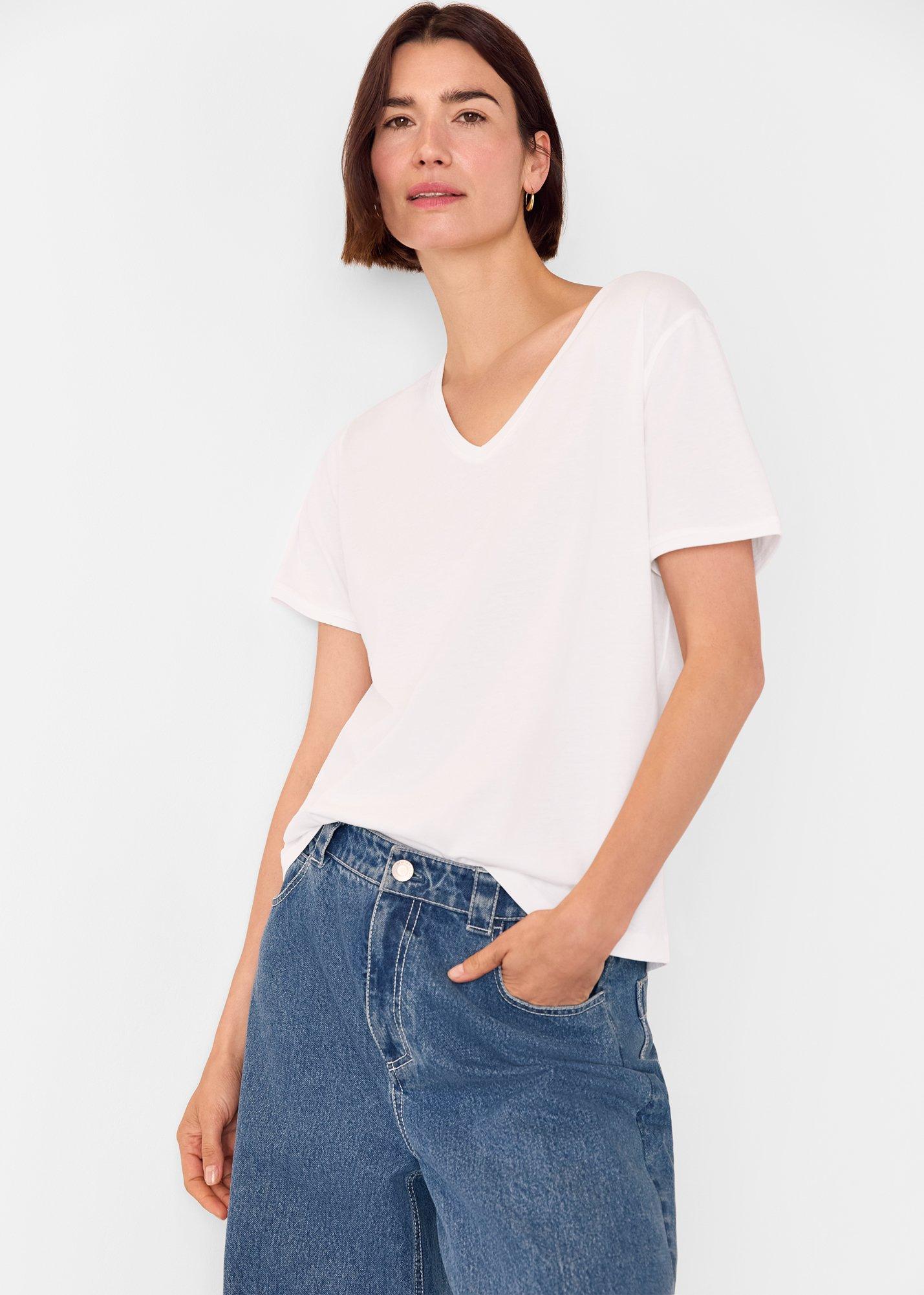 White V Neck Tee