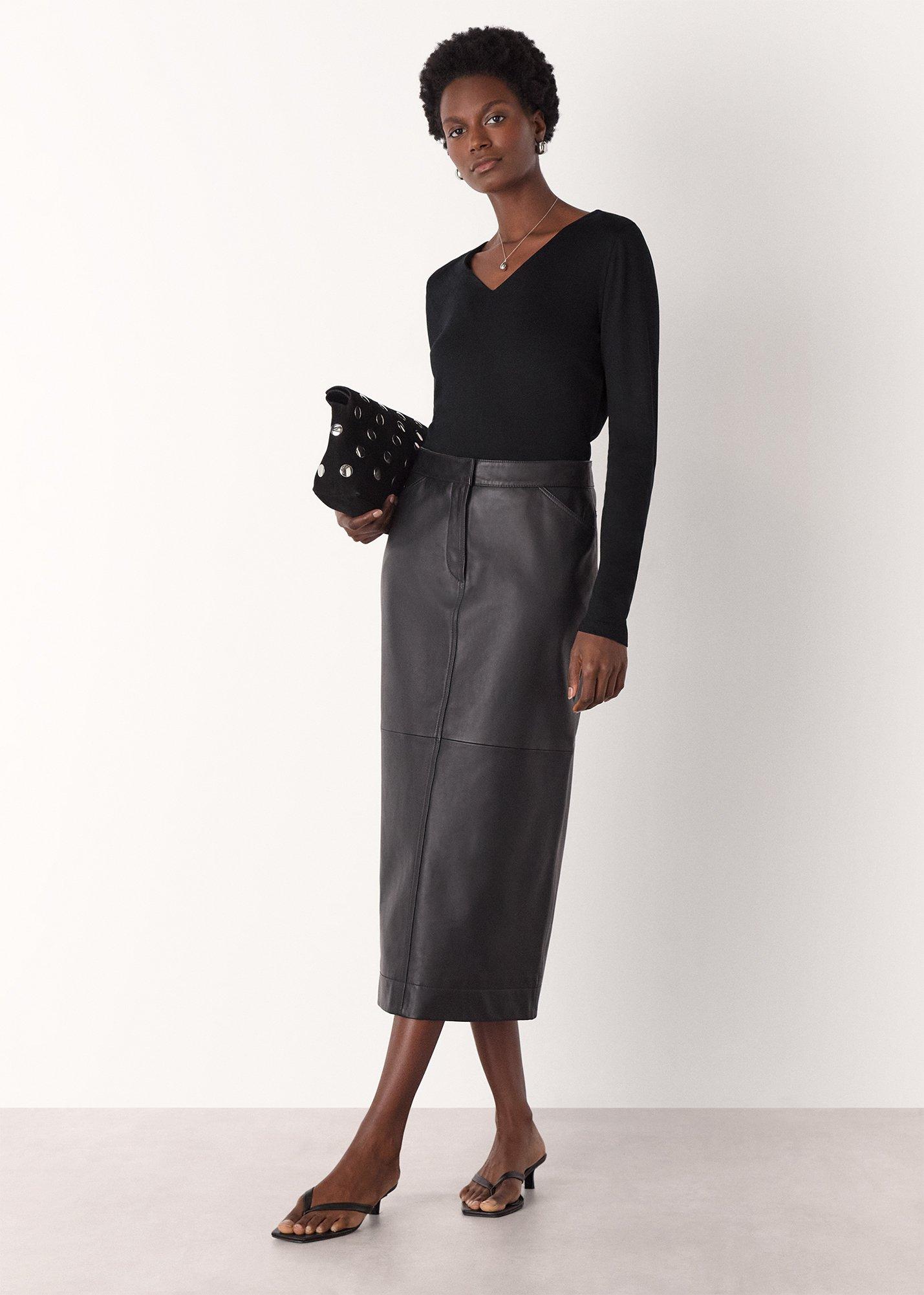 Black V Neck Long Sleeve Top