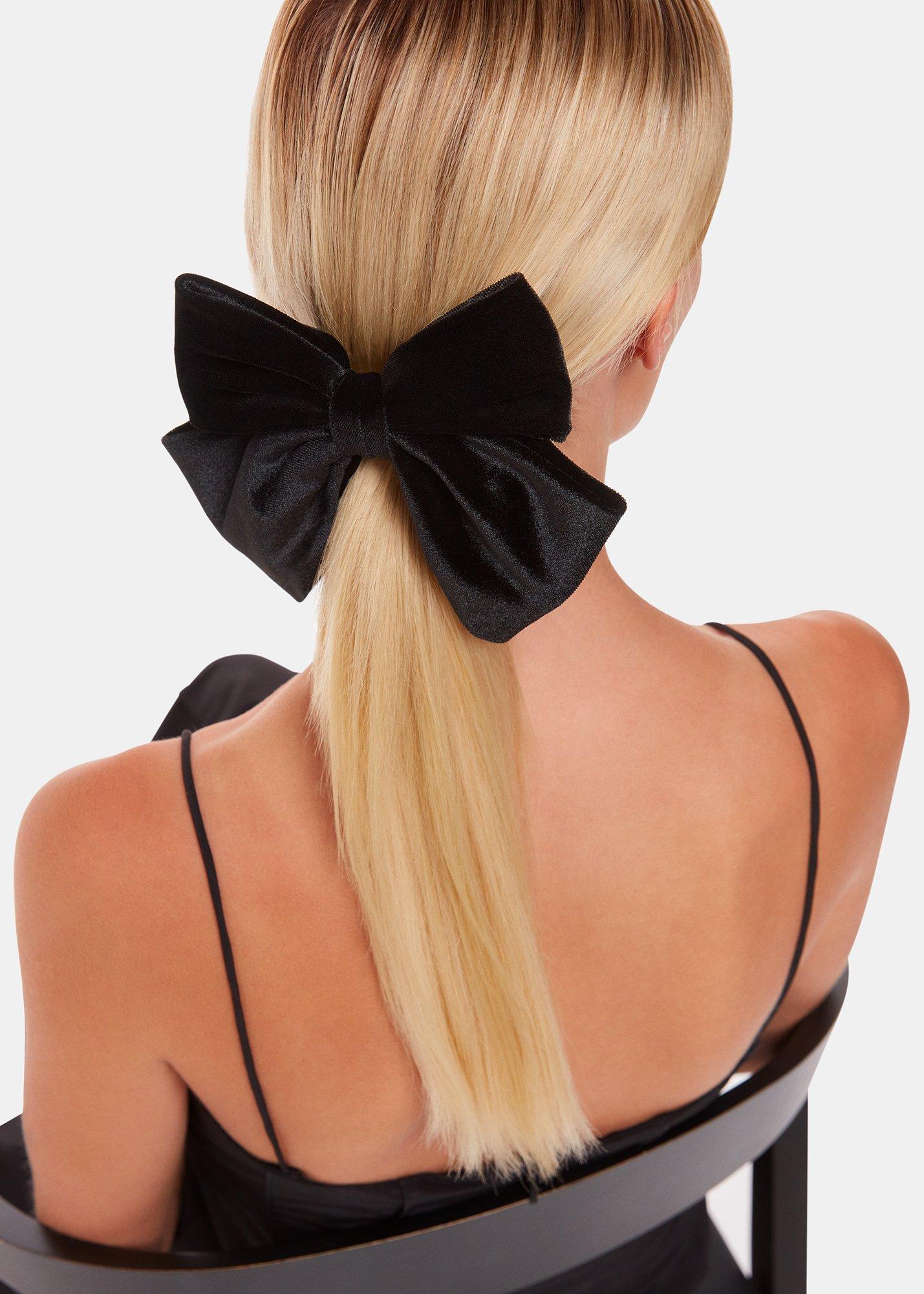 Black Velvet Bow Hair Clip