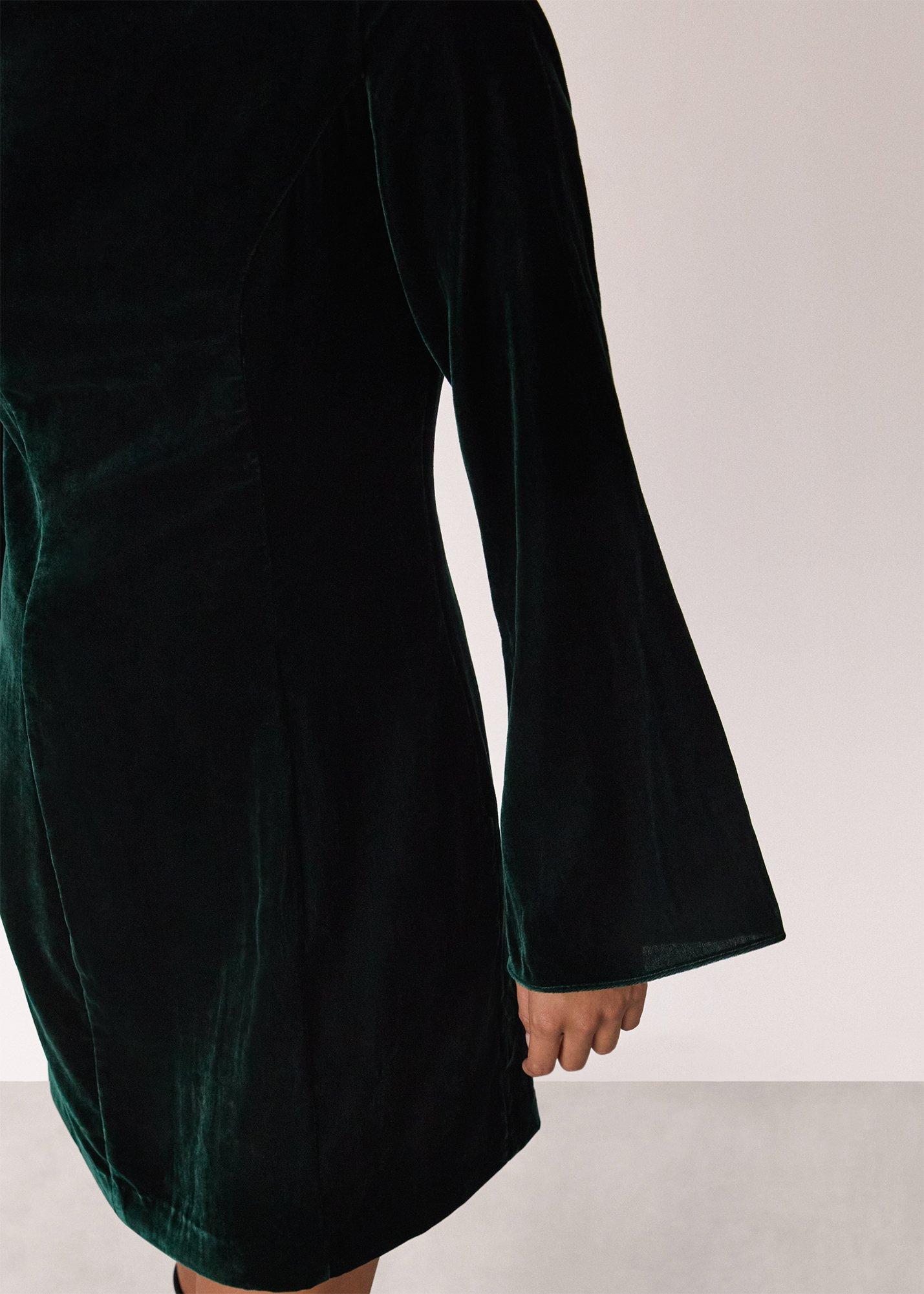 Petite Velvet Flare Sleeve Dress