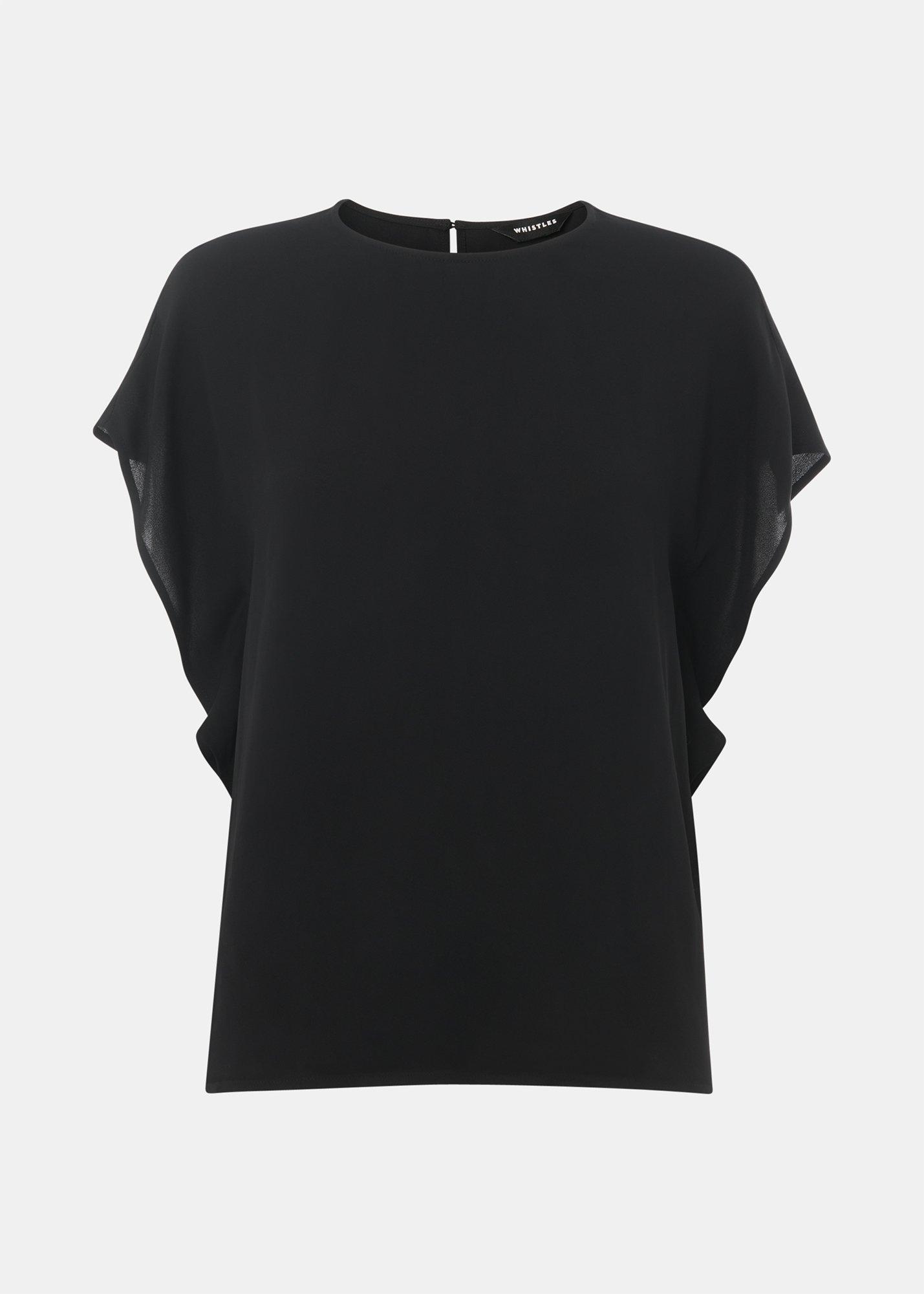 Short Sleeve Crepe Shell Top