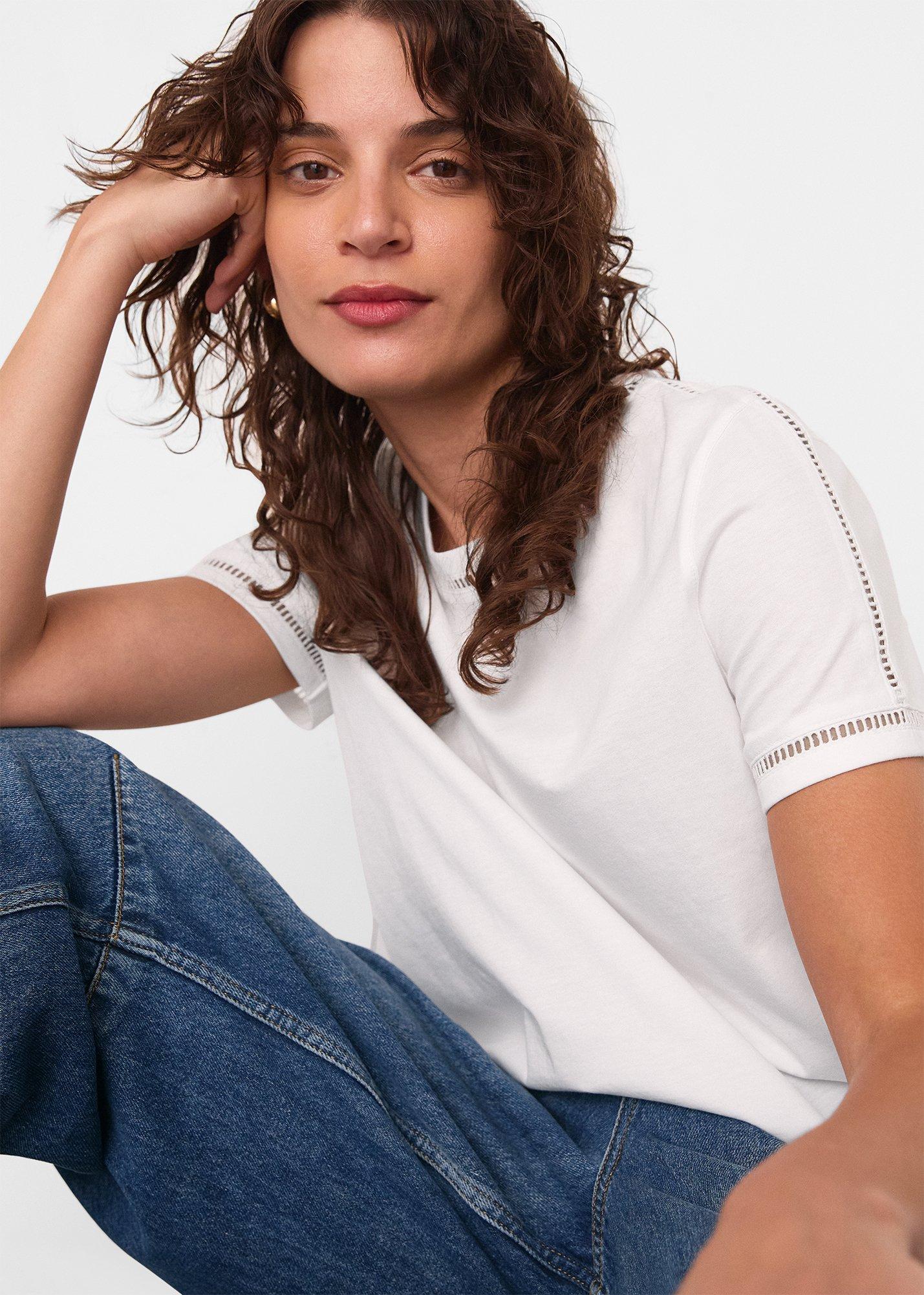 Broderie Trim Detail Tee