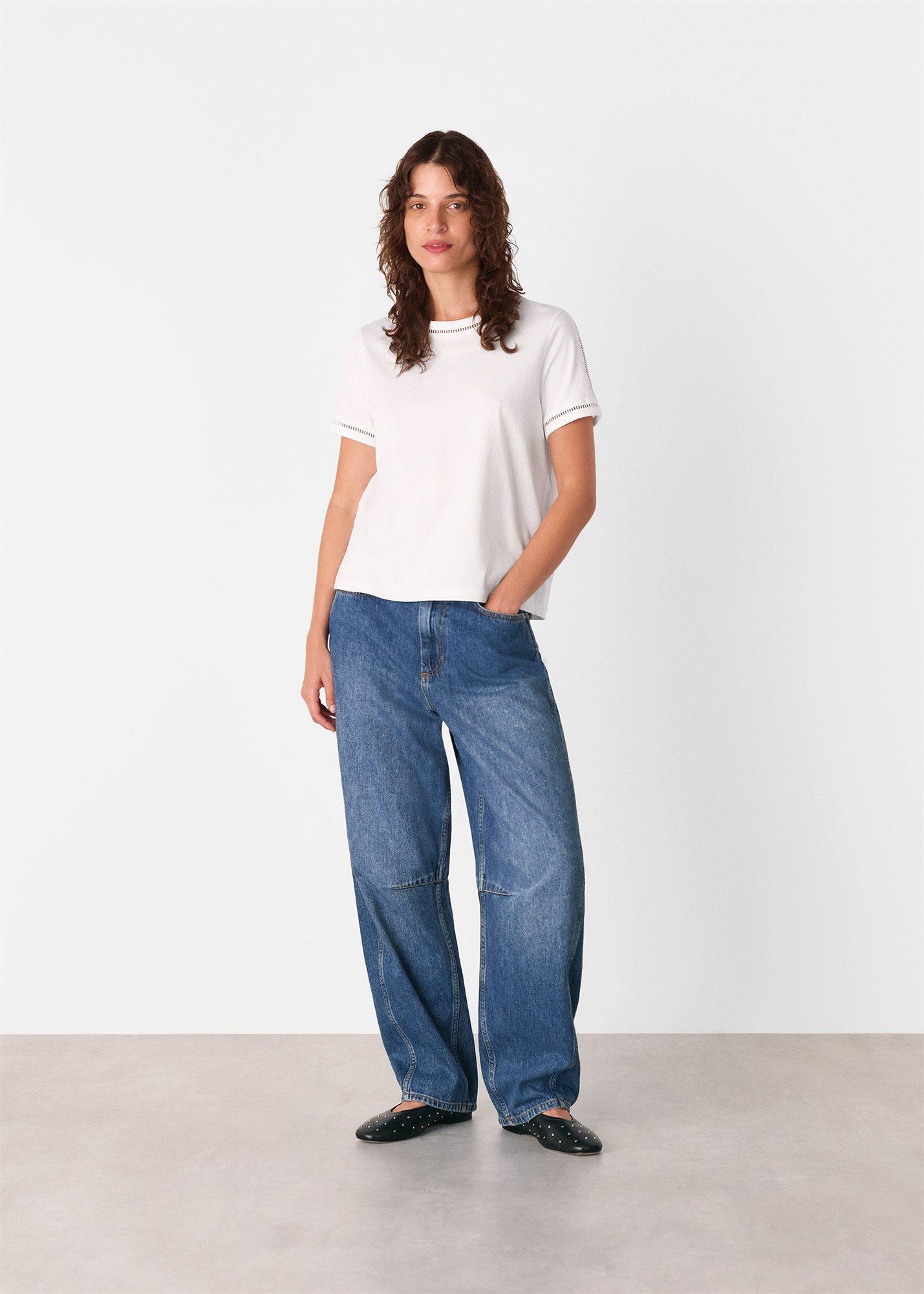 Broderie Trim Detail Tee