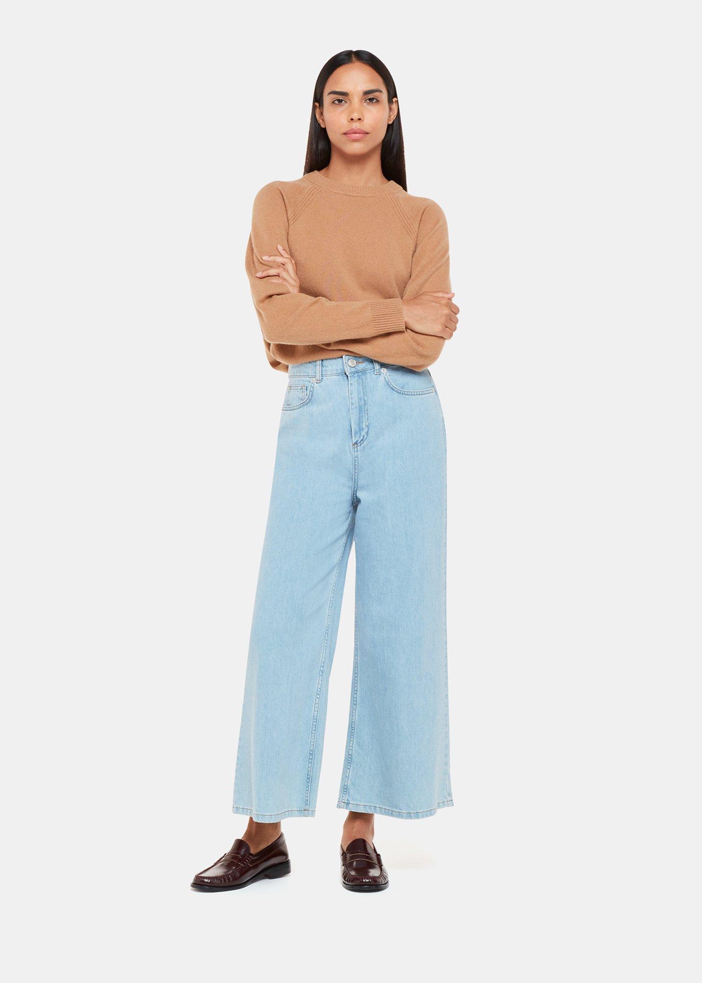 Denim Wide Leg Cropped Jean