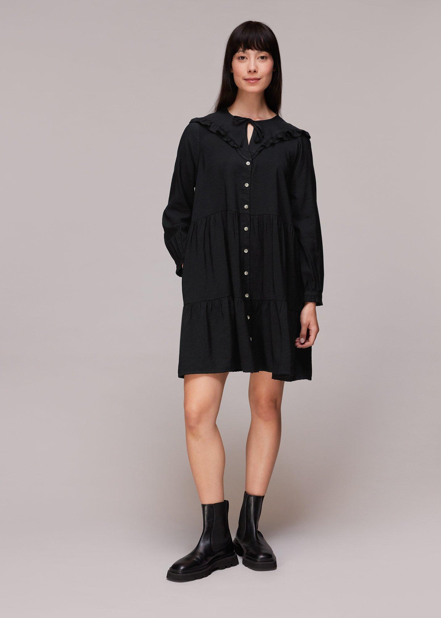 Black Willa Frill Trapeze Dress