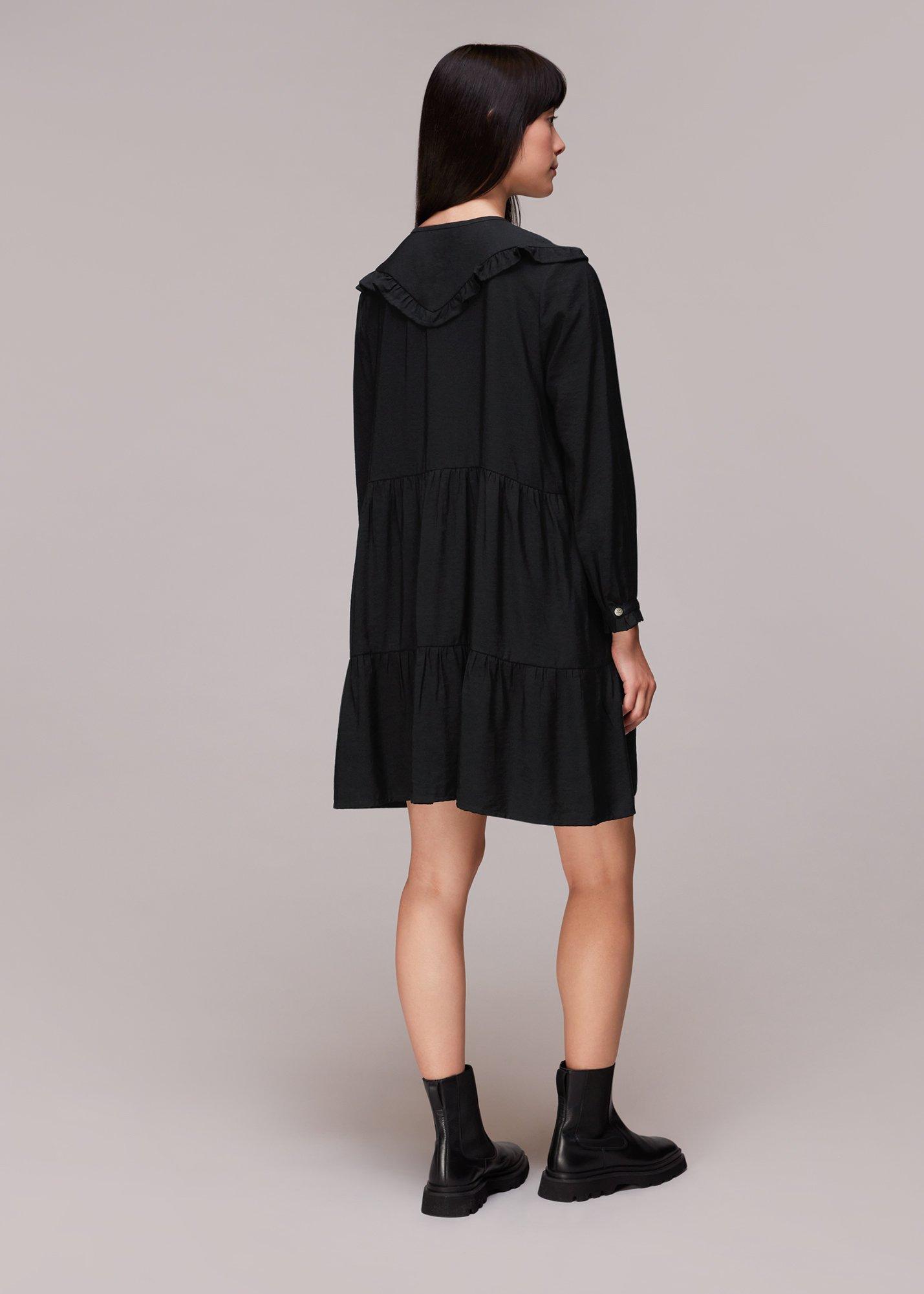 Black Willa Frill Trapeze Dress
