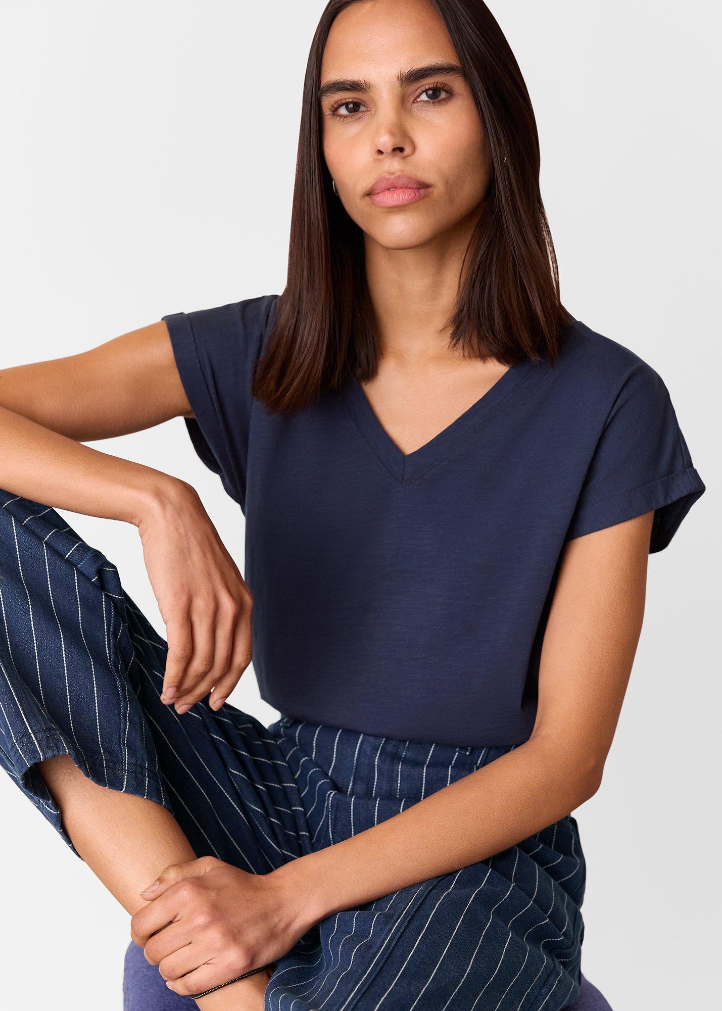 Willa V-Neck Cap Sleeve Tee