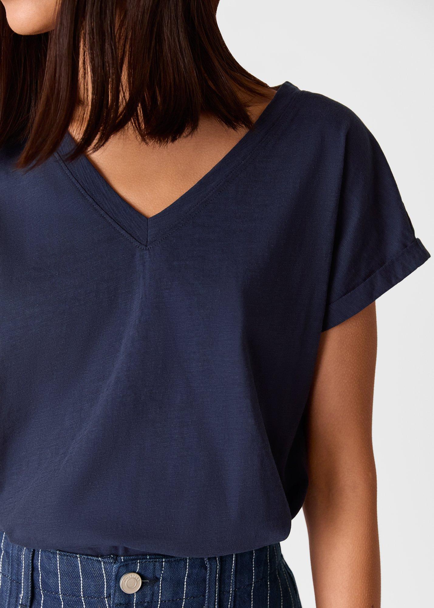 Willa V-Neck Cap Sleeve Tee