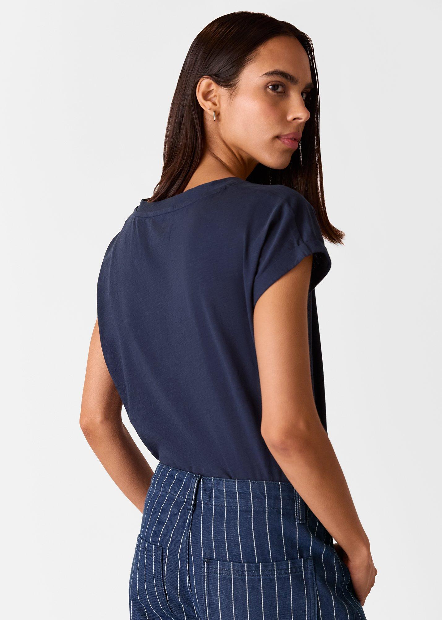 Willa V-Neck Cap Sleeve Tee