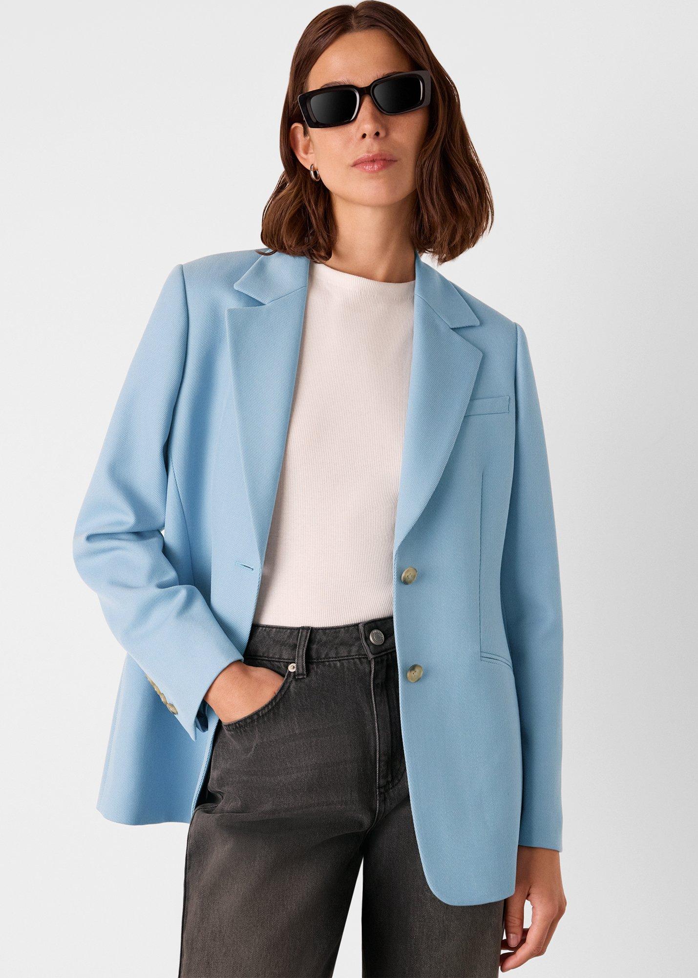 Wool Blend Tailored Blazer