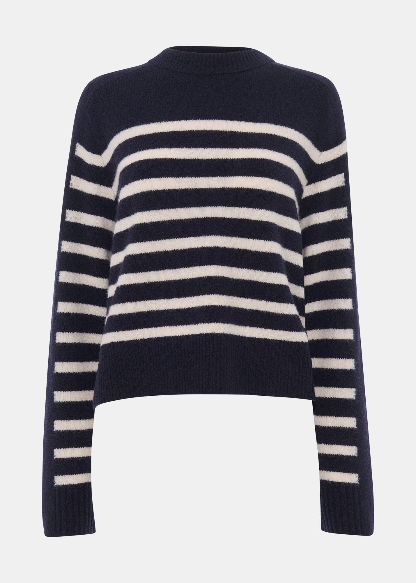 Wool Mix Contrast Stripe Knit