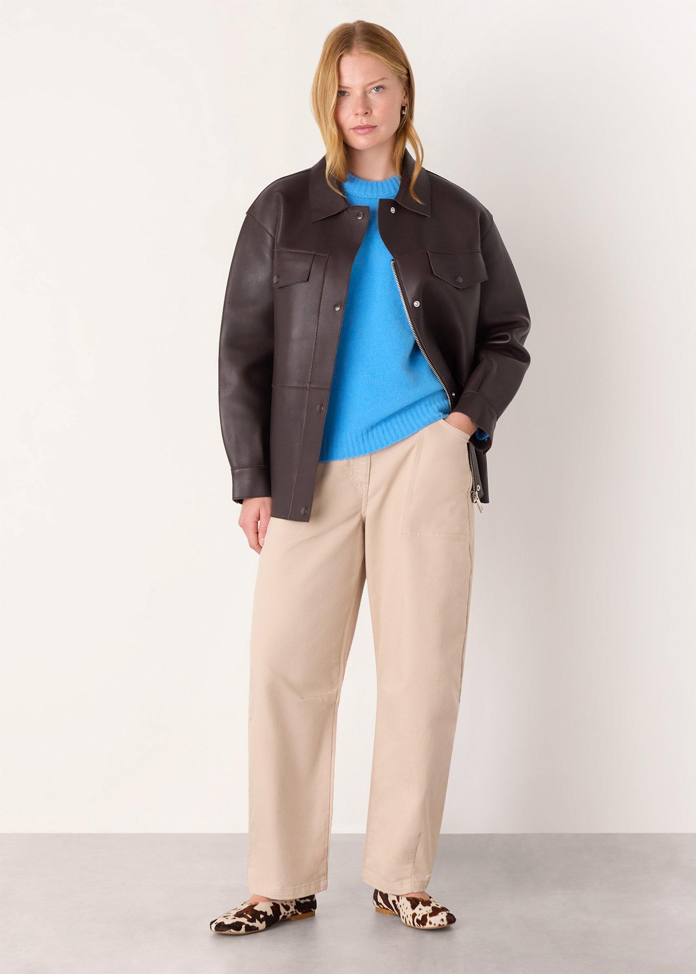 Blue Wool Mix Seam Detail Knit