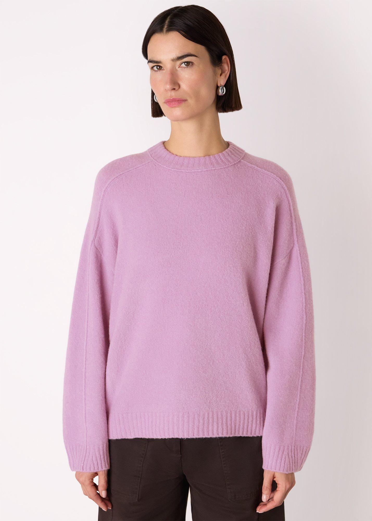 Lilac Wool Mix Seam Detail Knit