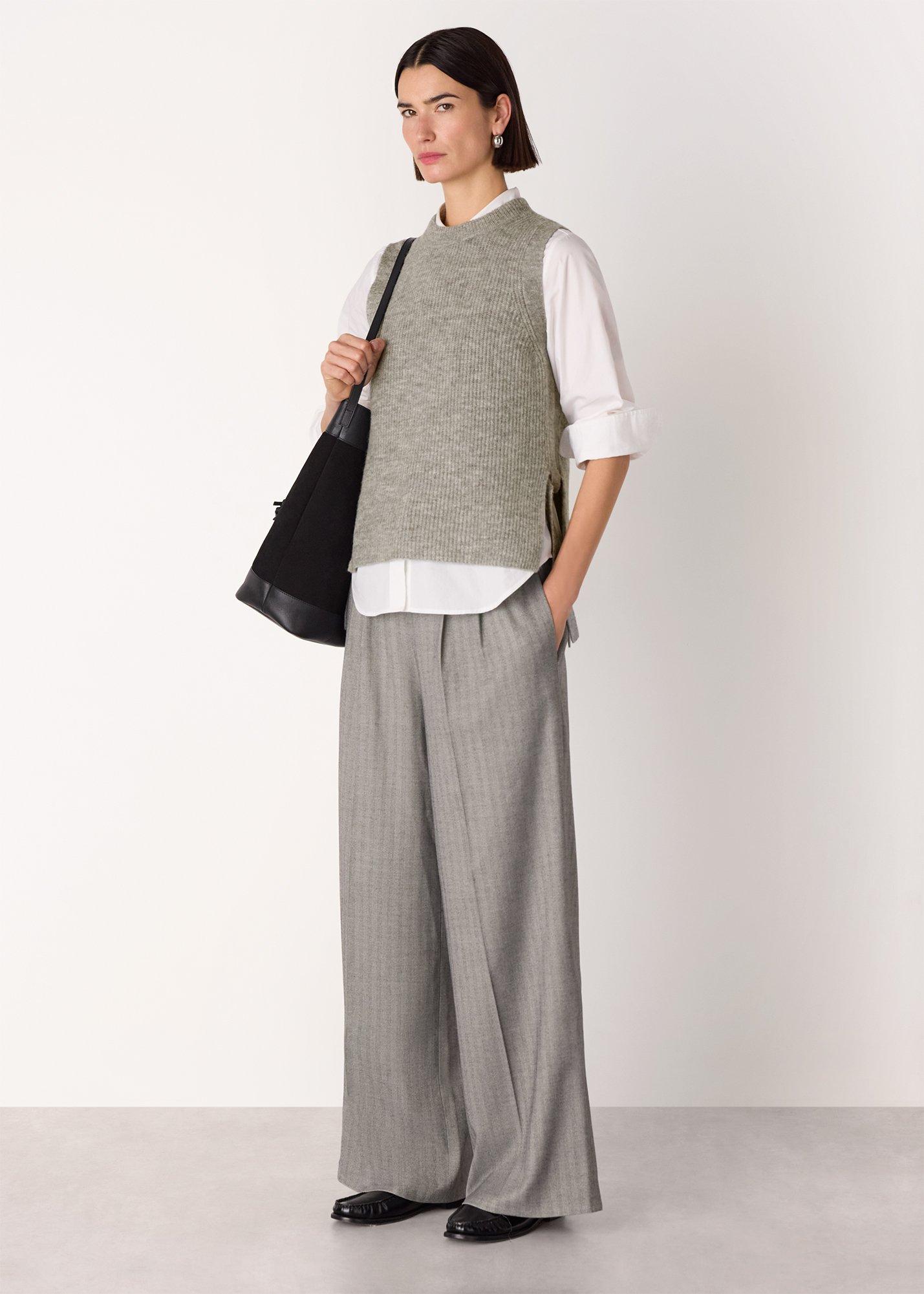 Wool Mix Side Tie Detail Tank