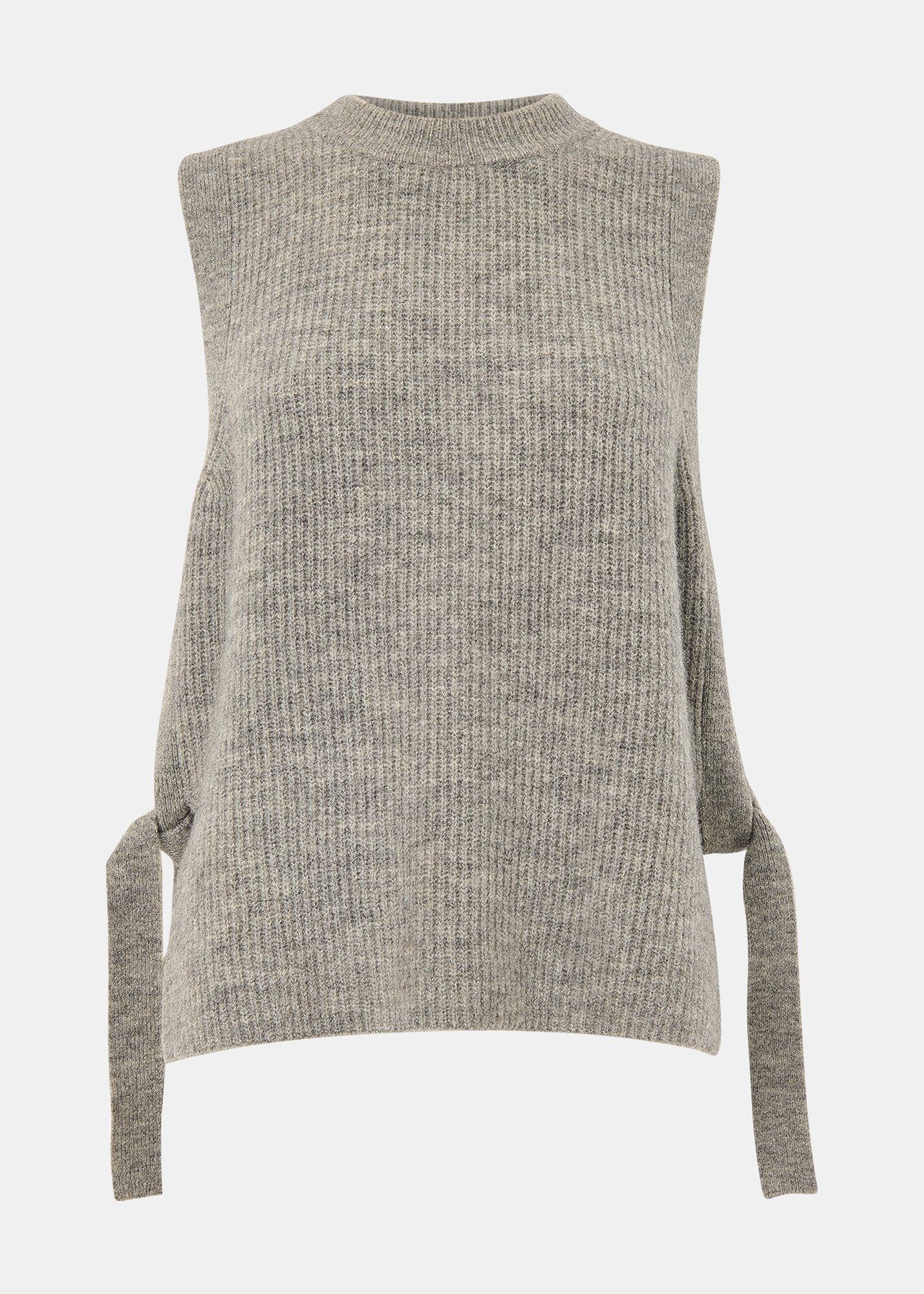 Wool Mix Side Tie Detail Tank