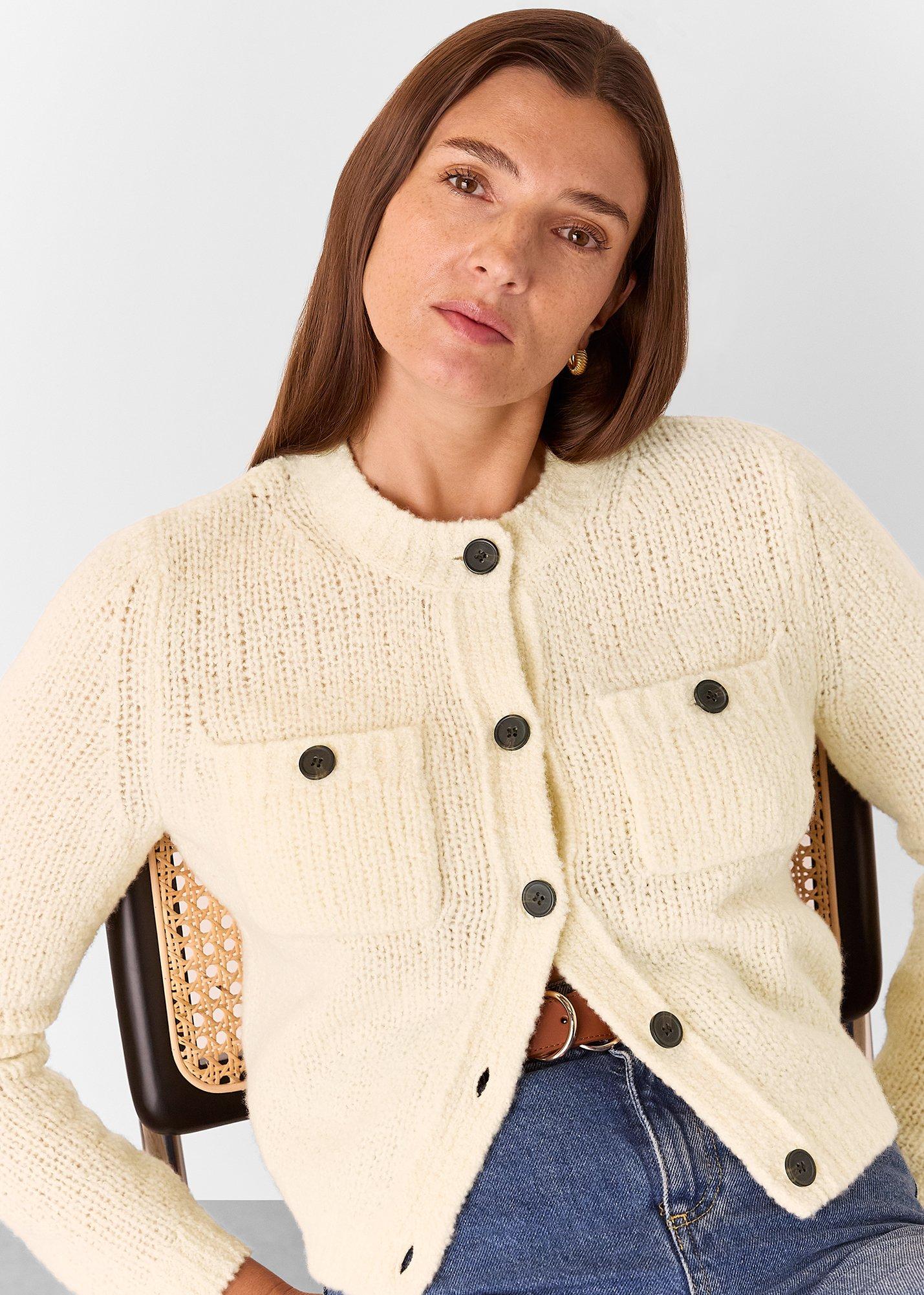 Wool Mix Textured Cardigan