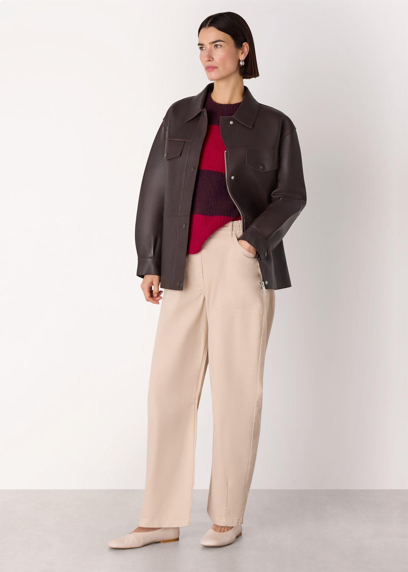 Red Wool Mix Wide Stripe Knit