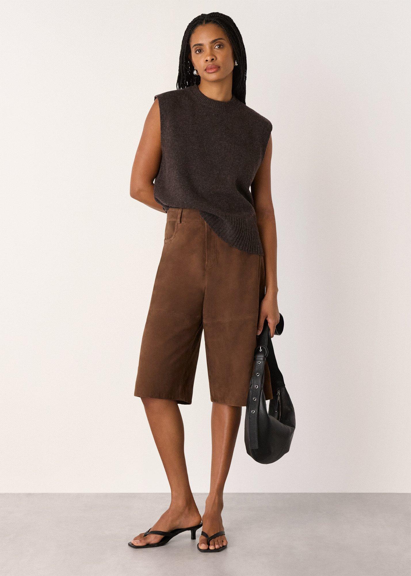Brown Wool Sleeveless Tank